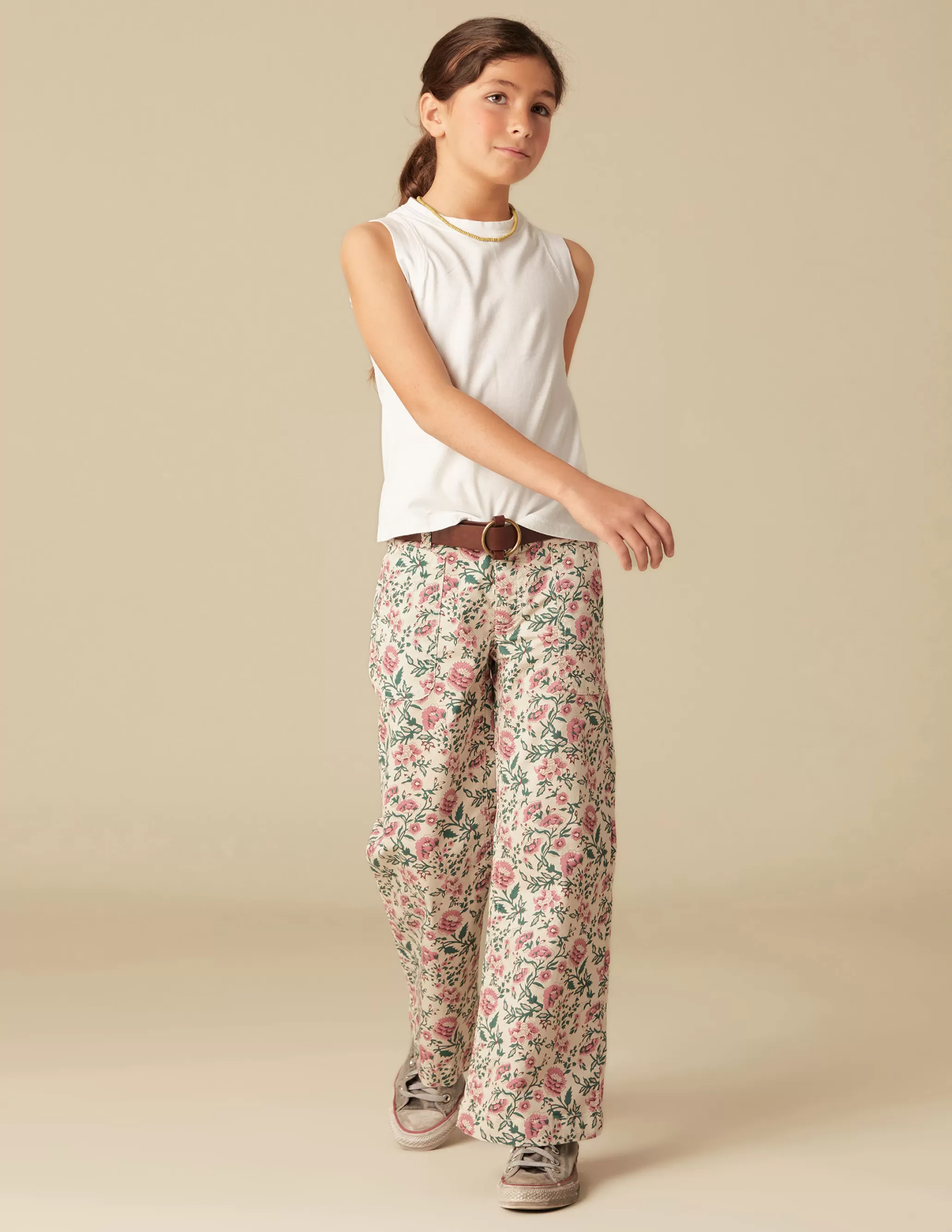 Nicoli PINK AND GREEN FLORAL TROUSERS< Trousers | Denim