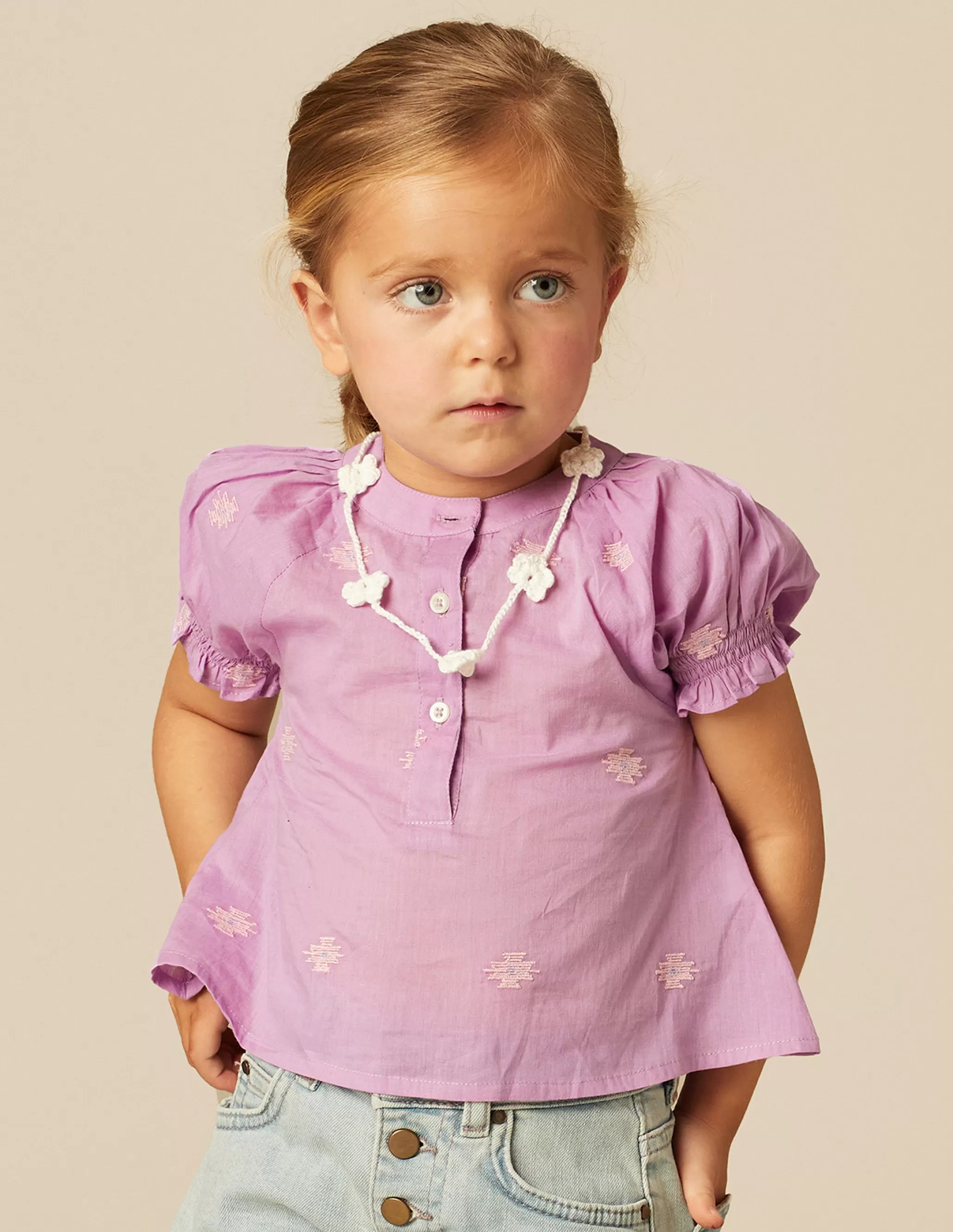 Nicoli PINK EMBROIDERED SHIRT< Shirts