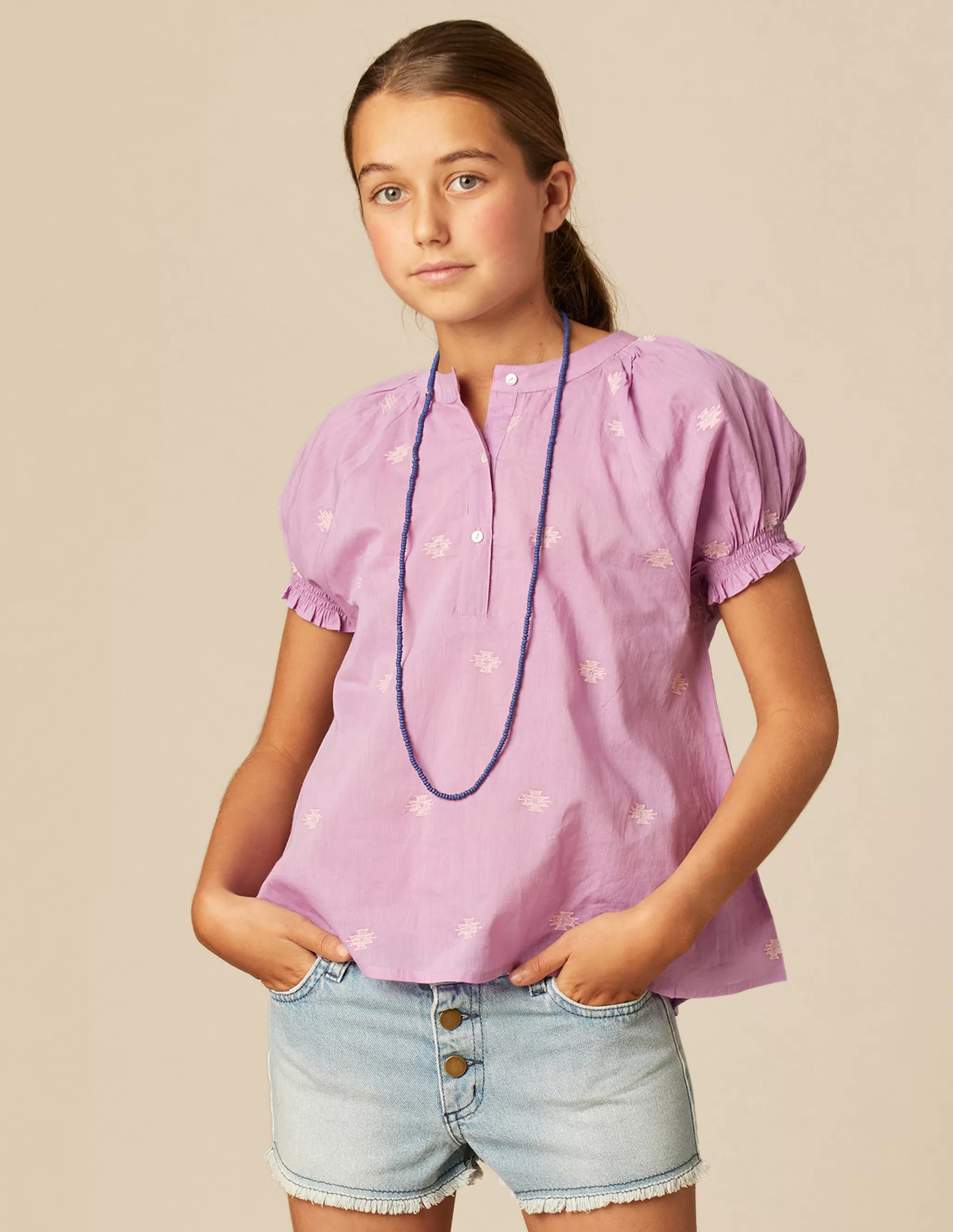 Nicoli PINK EMBROIDERED SHIRT< Shirts