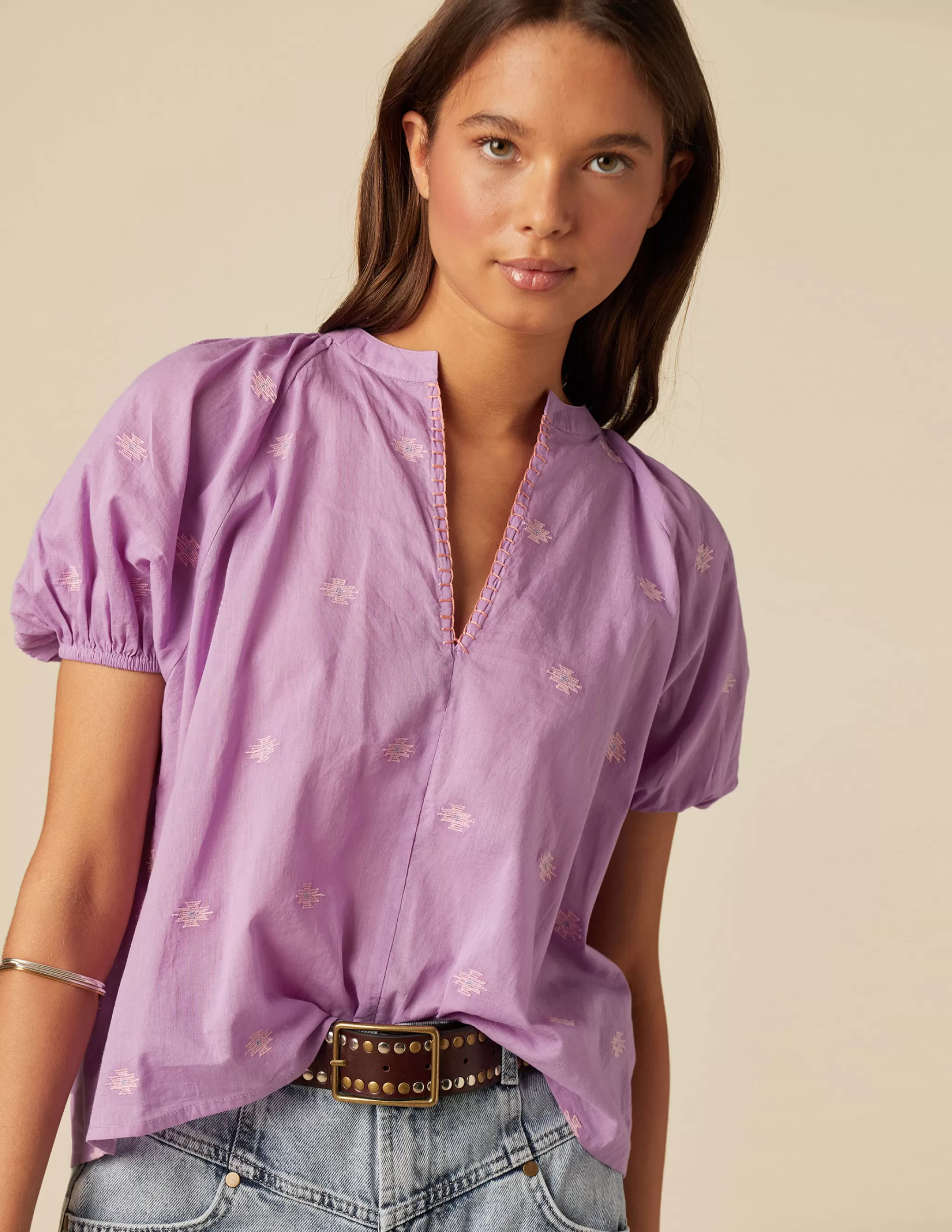 Nicoli PINK EMBROIDERED SHIRT< Shirts & Blouses