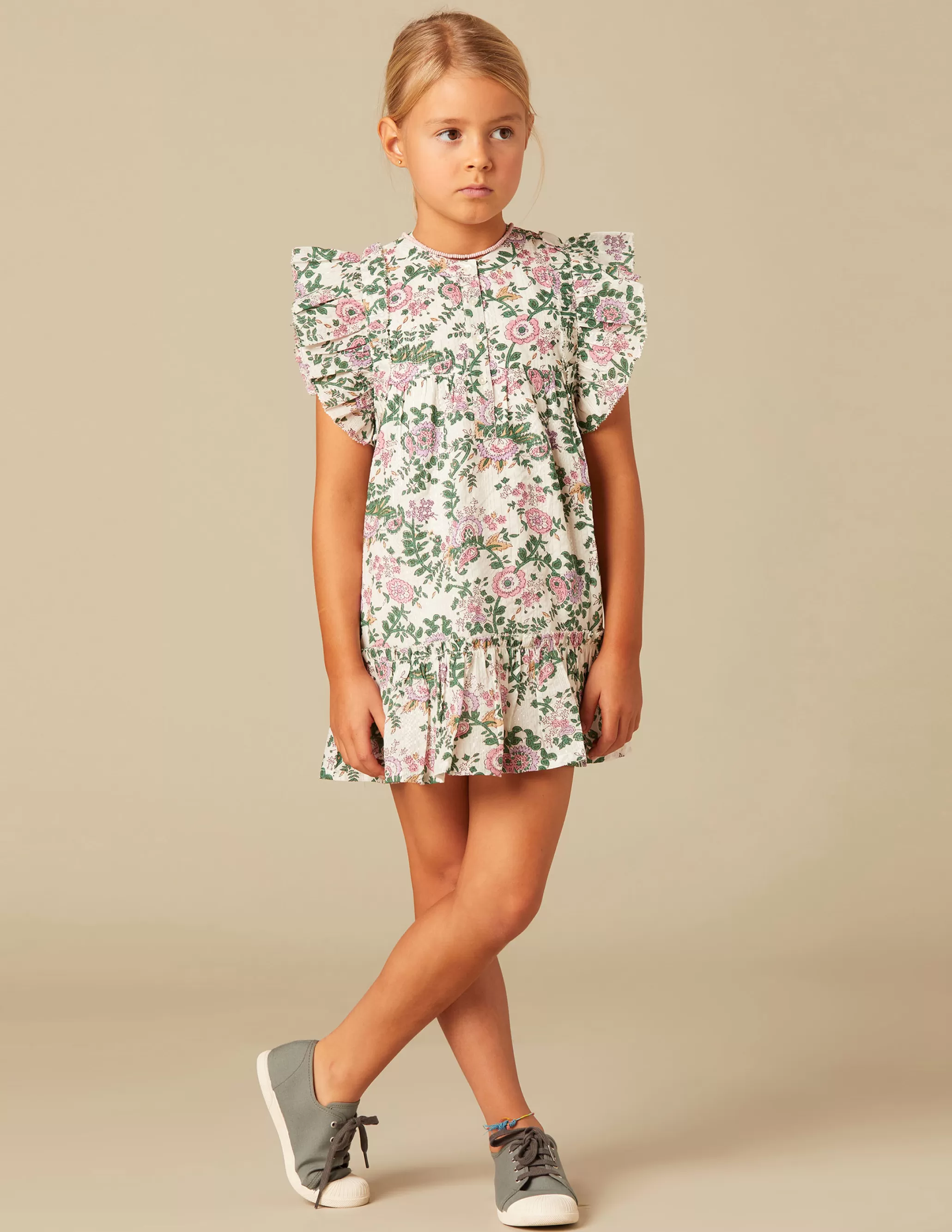 Nicoli PINK LUREX FLORAL DRESS< Dresses