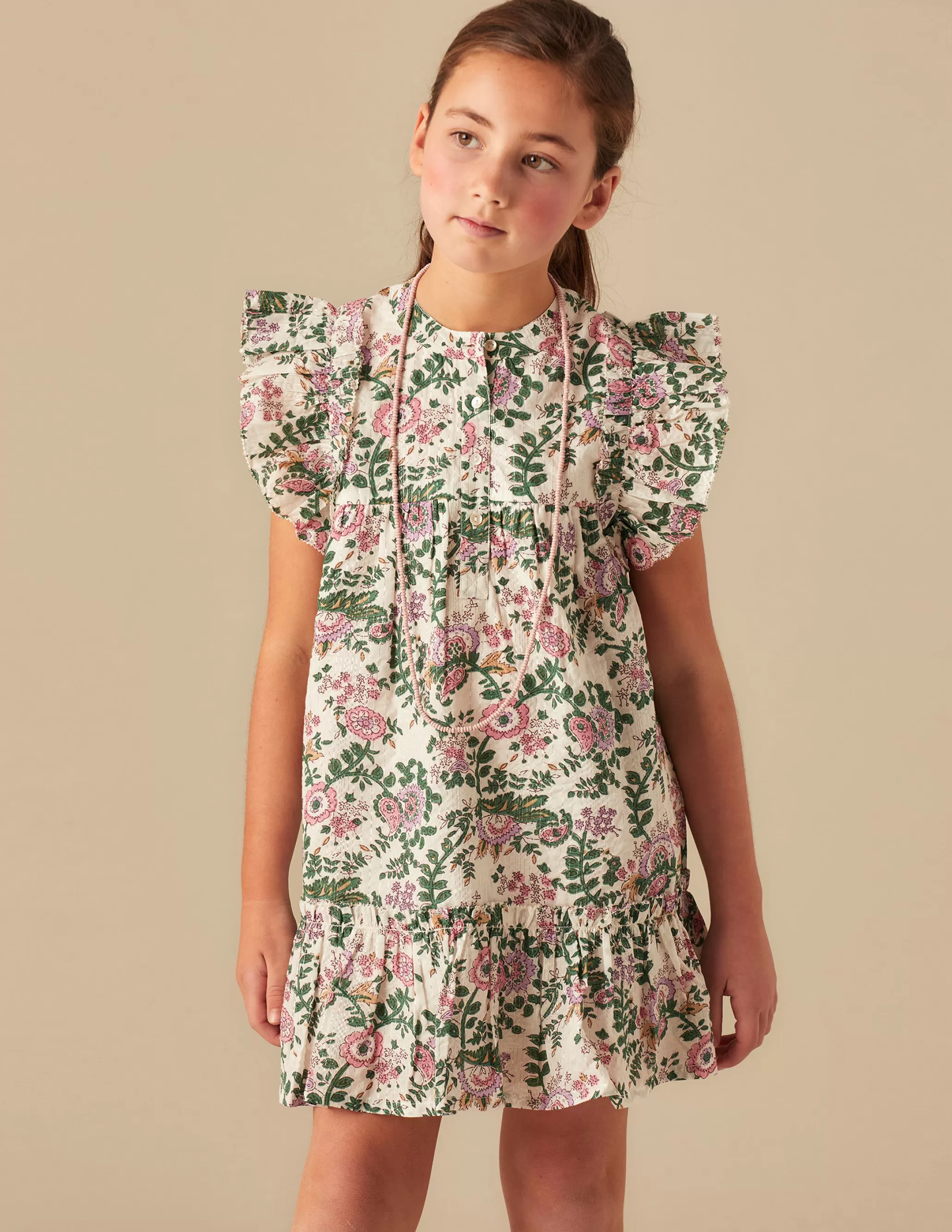 Nicoli PINK LUREX FLORAL DRESS< Dresses