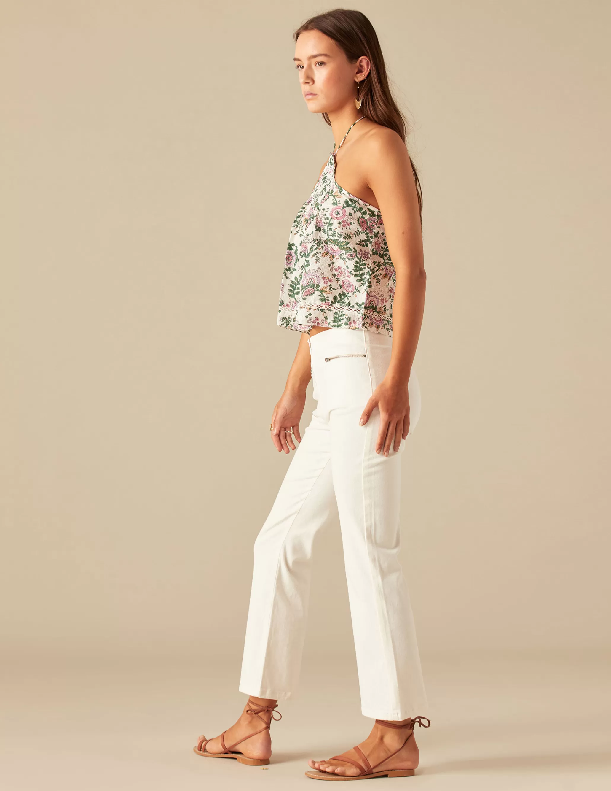 Nicoli PINK LUREX FLORAL TOP< Tops