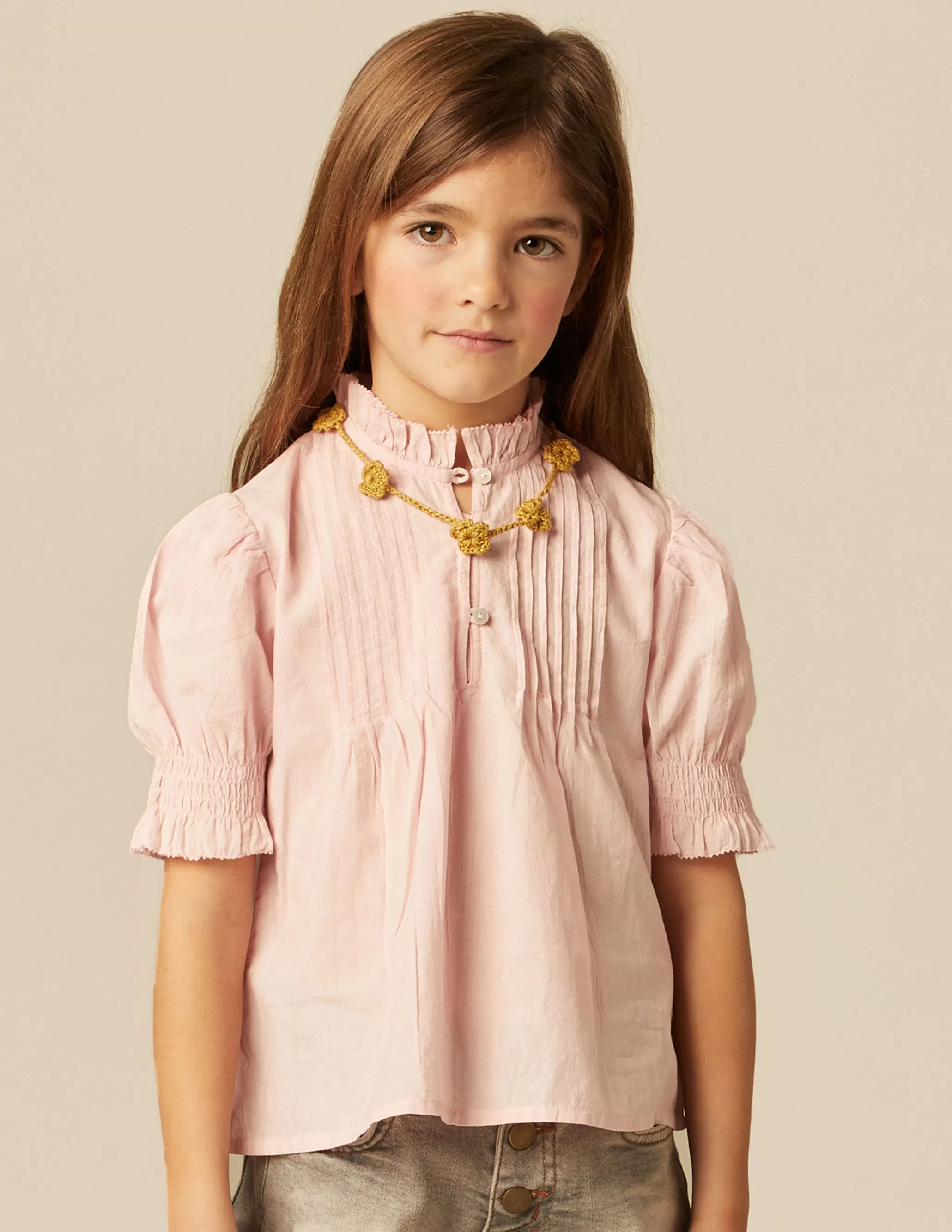 Nicoli PINK PIN-TUCK SHIRT< Shirts