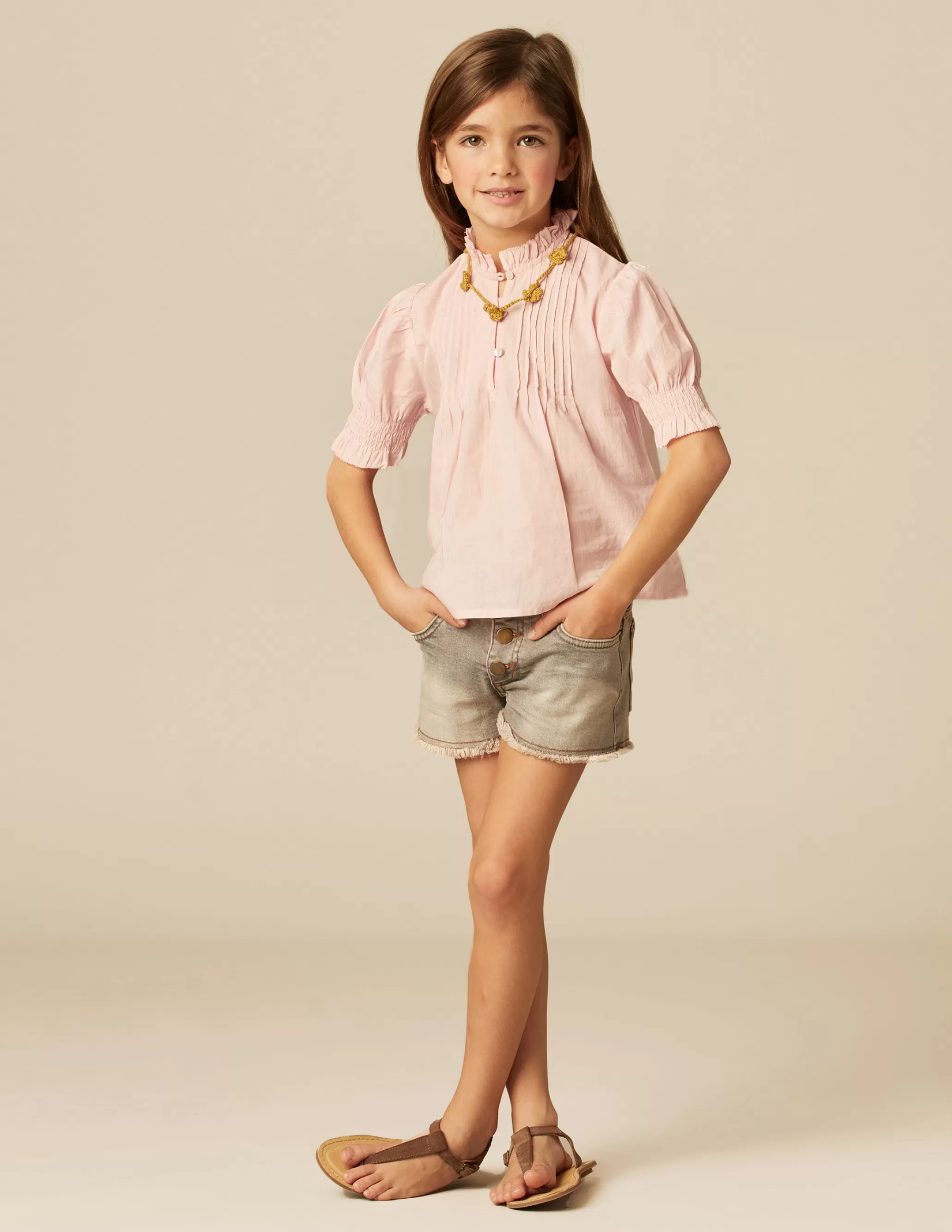 Nicoli PINK PIN-TUCK SHIRT< Shirts