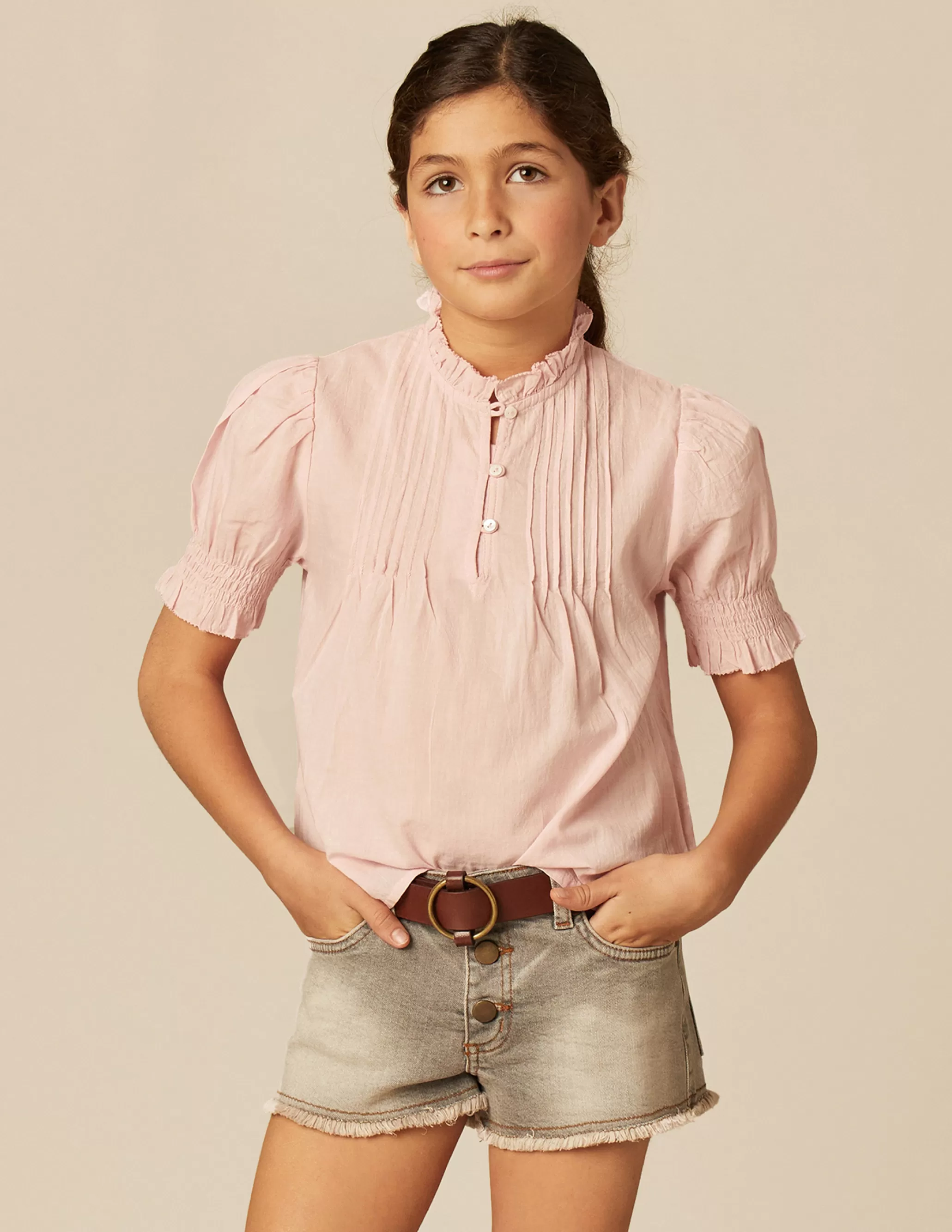 Nicoli PINK PIN-TUCK SHIRT< Shirts