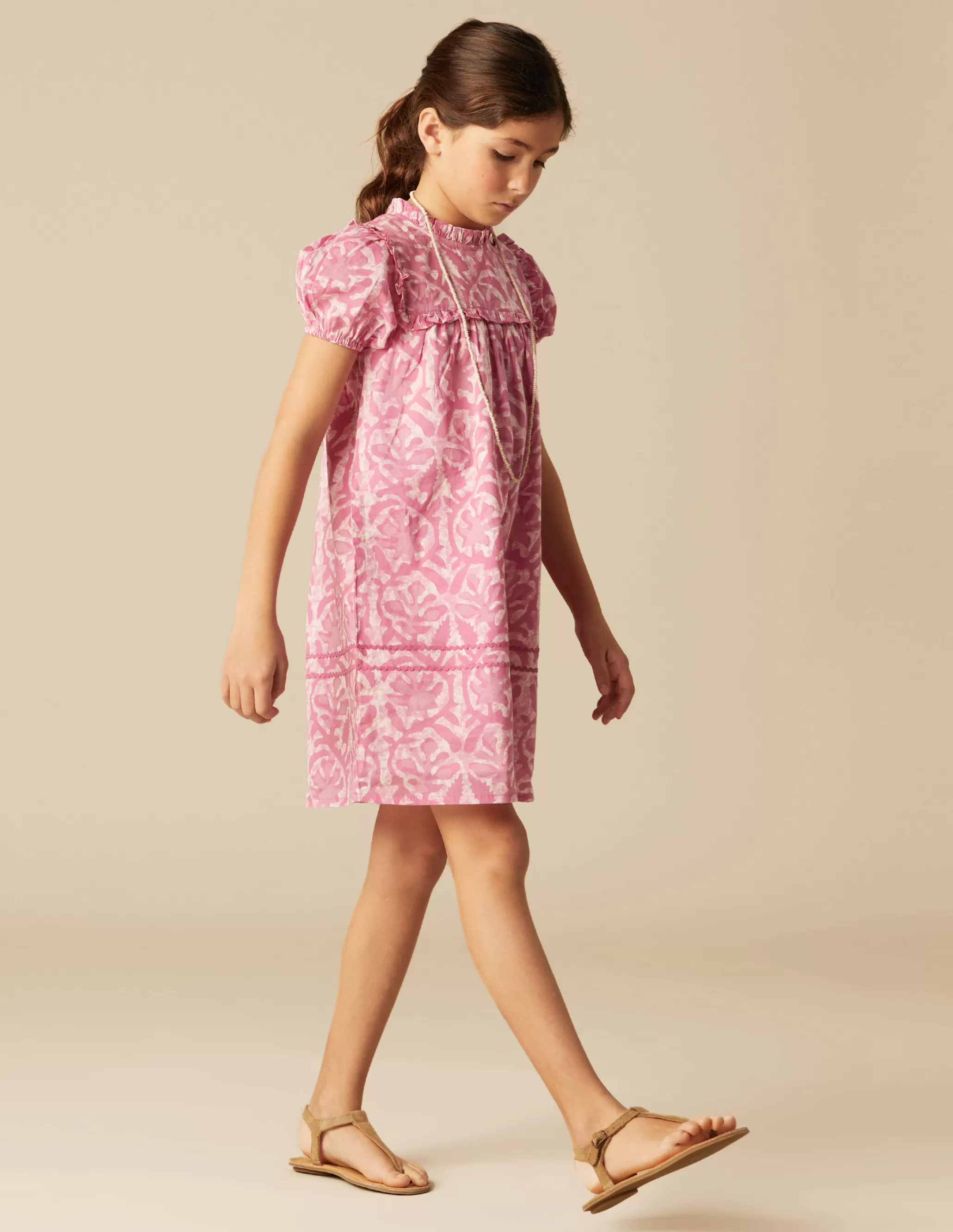 Nicoli PINK PRINTED DRESS< Dresses