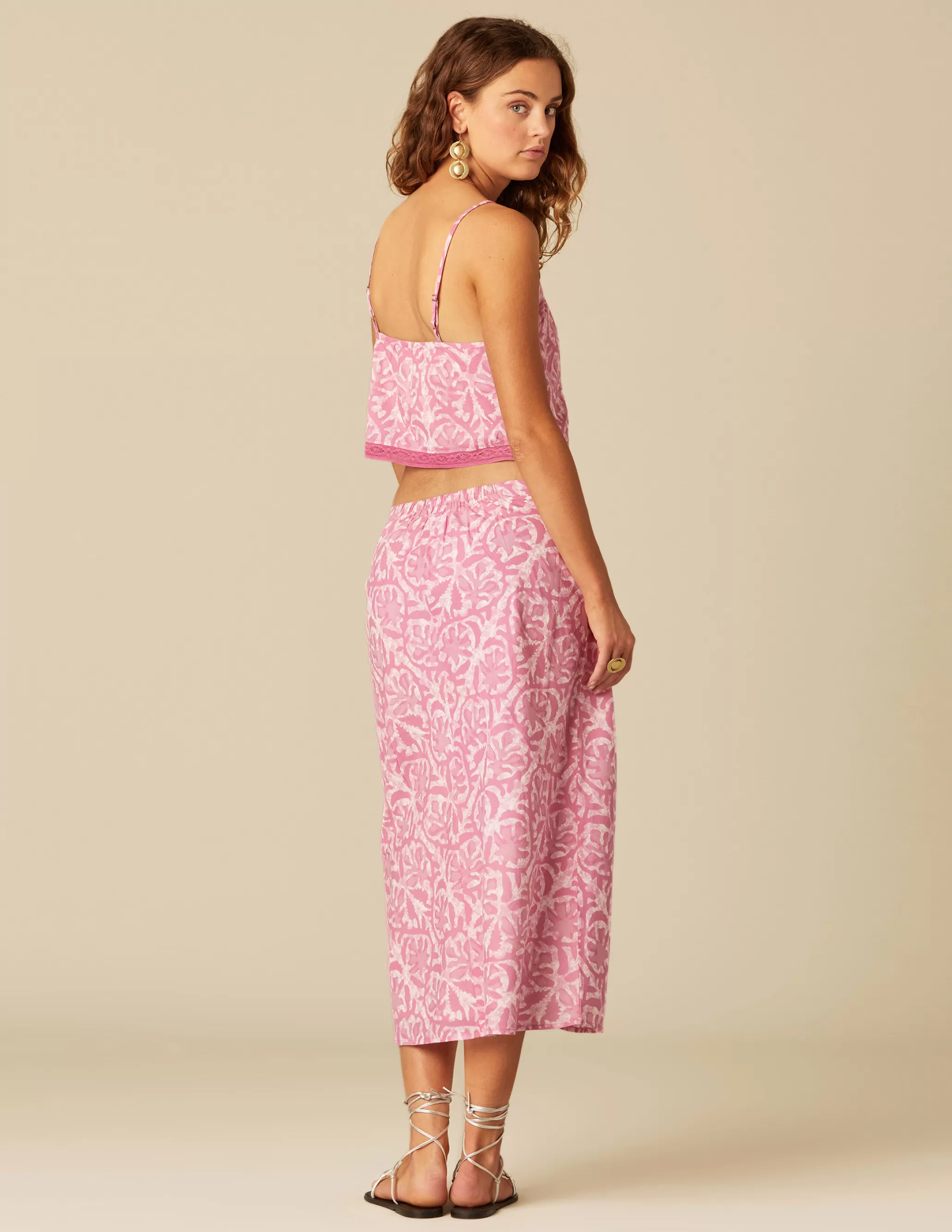 Nicoli PINK PRINTED SKIRT< Skirts