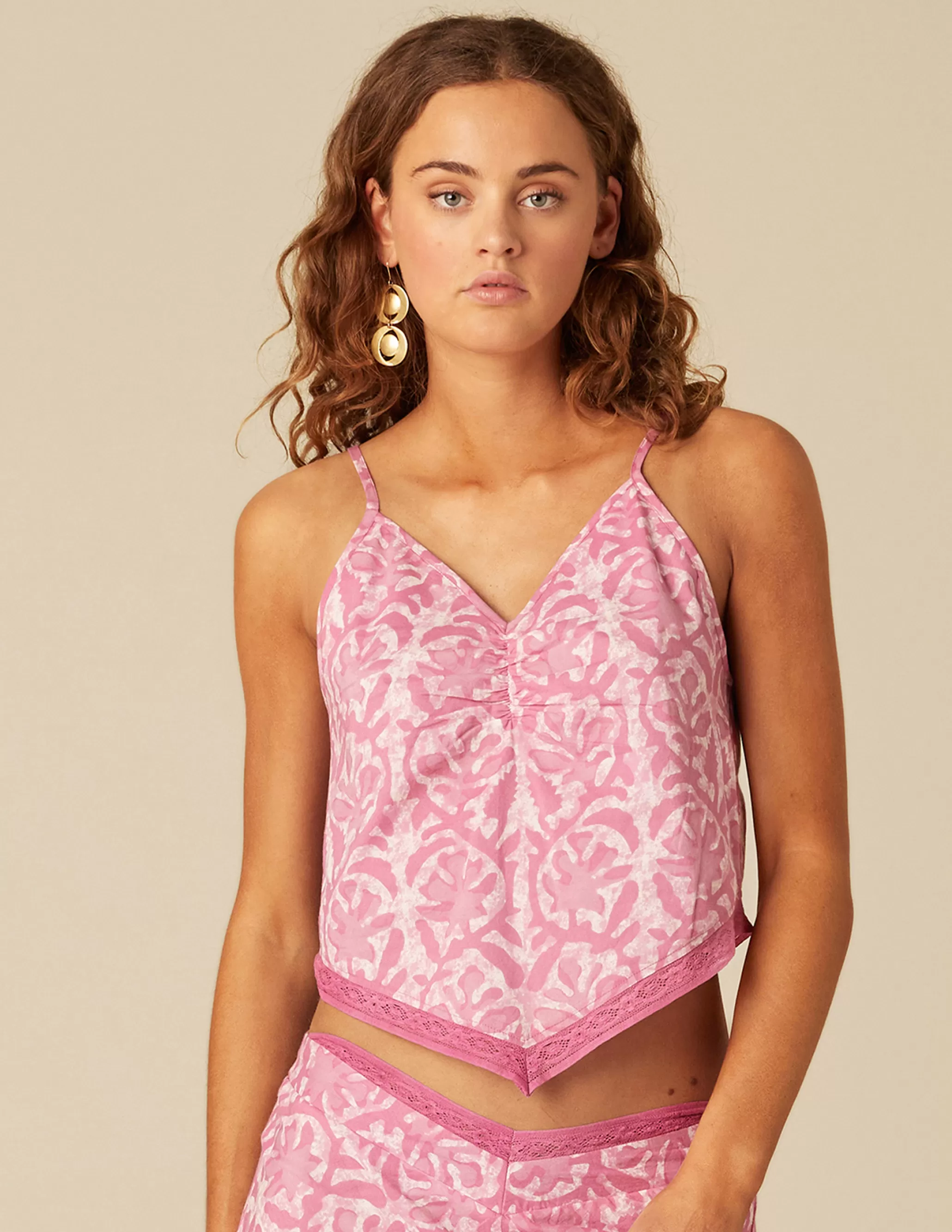 Nicoli PINK PRINTED TOP< Tops