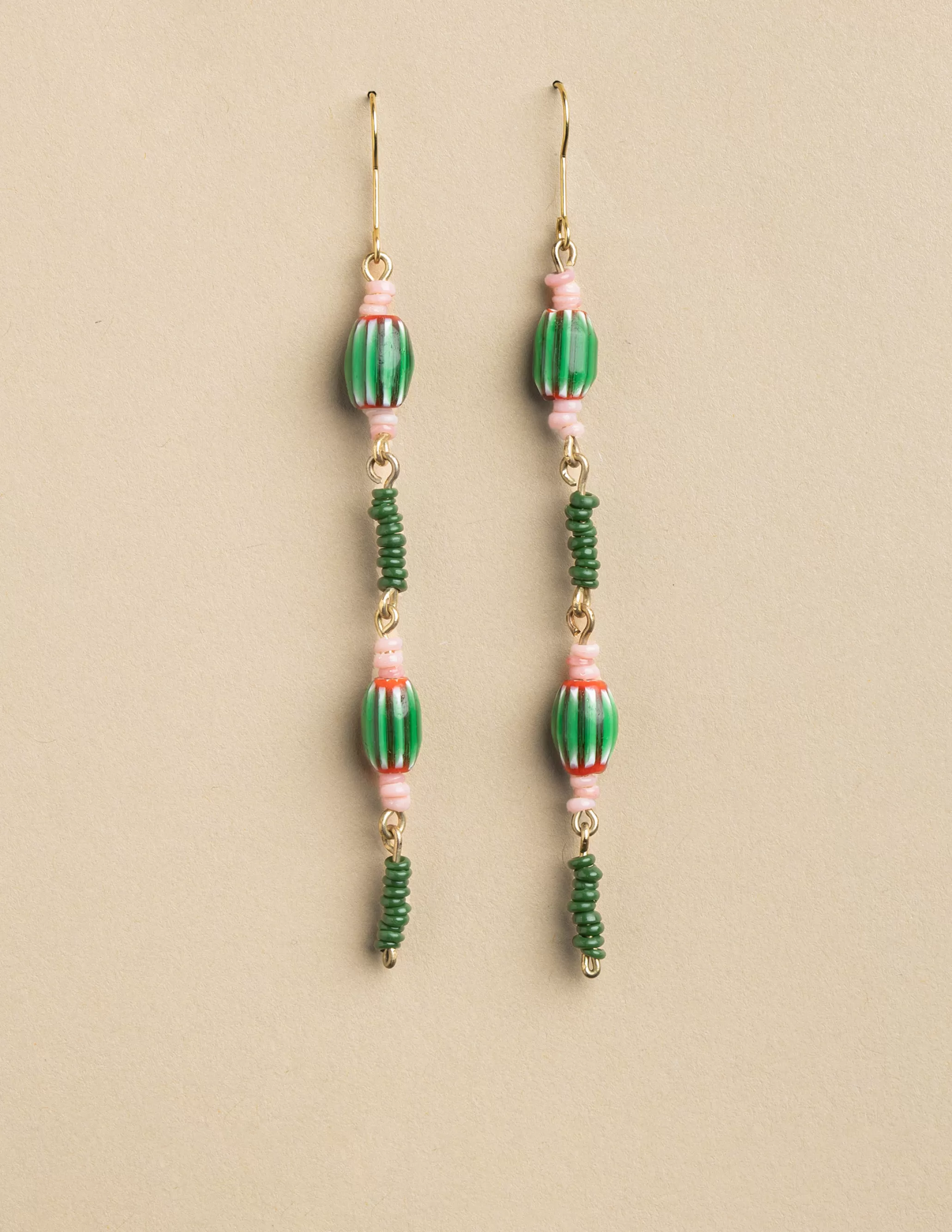 Nicoli PINK/GREEN EARRINGS< Earrings