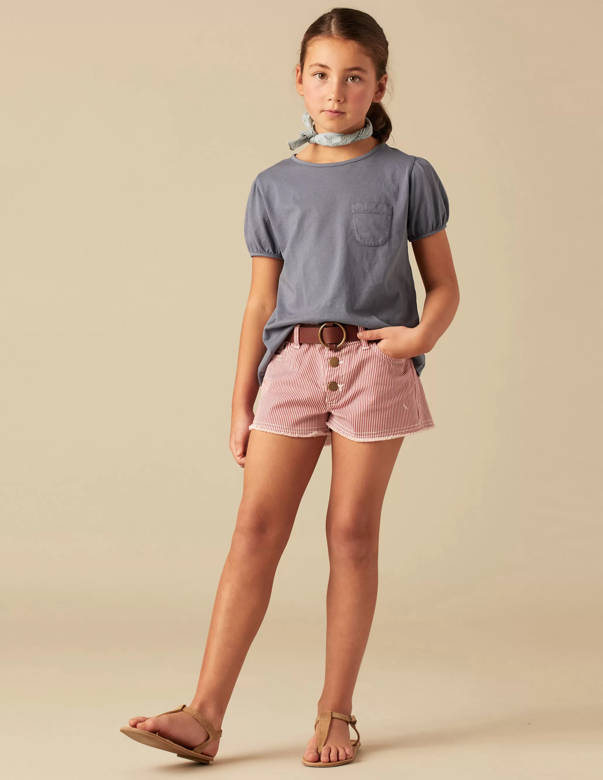 Nicoli RED STRIPED SHORTS< Denim | Shorts