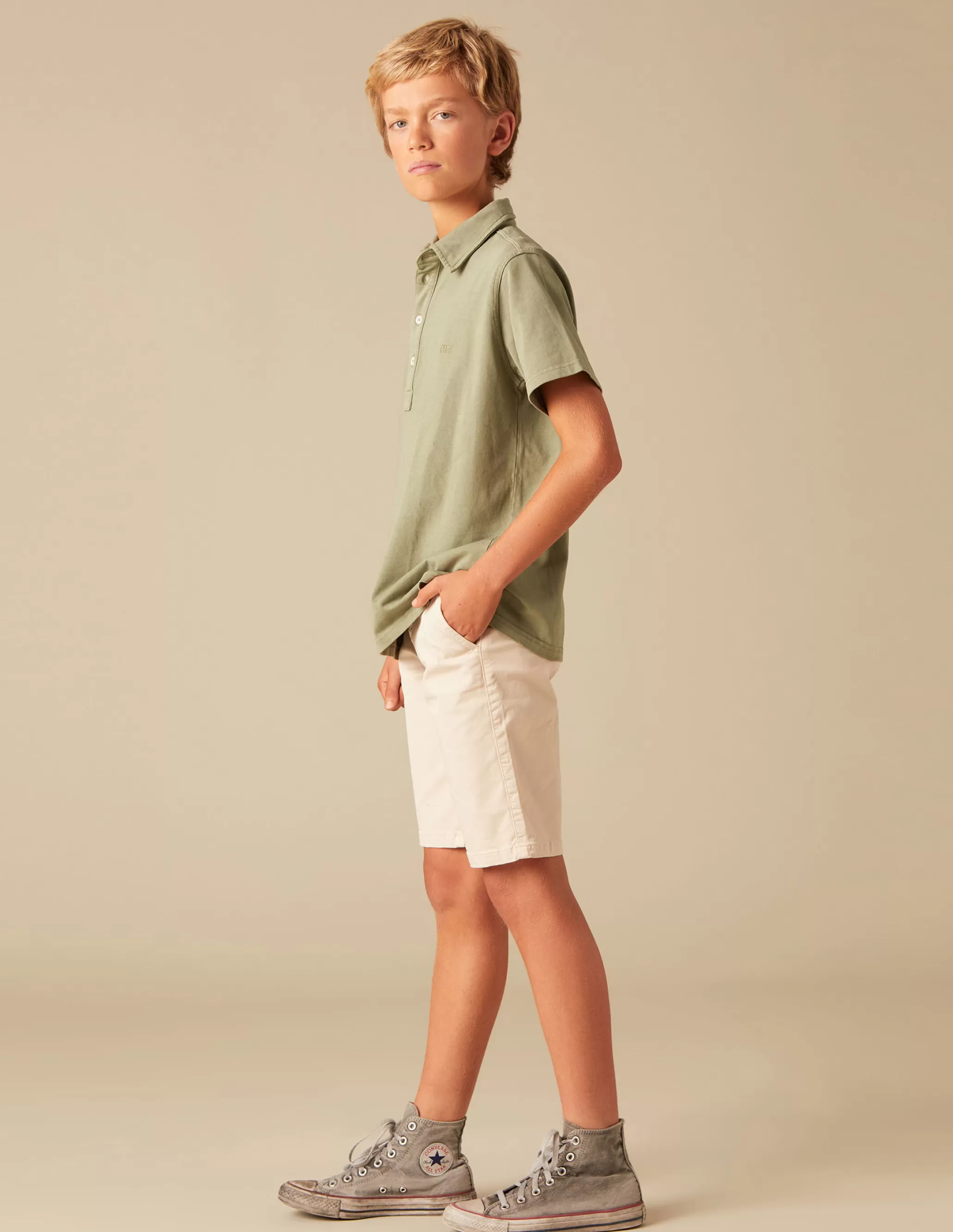 Nicoli SAND CHINO SHORTS< Trousers