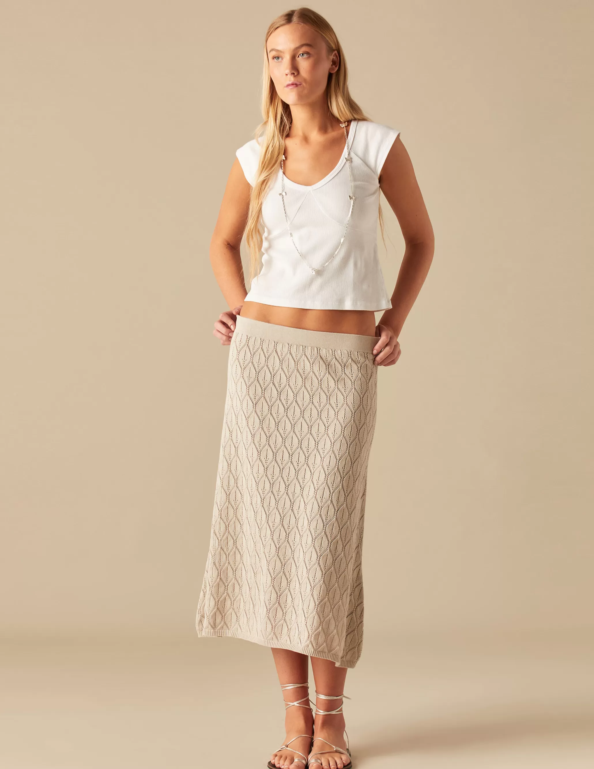 Nicoli SAND KNIT SKIRT< Knitwear | Skirts