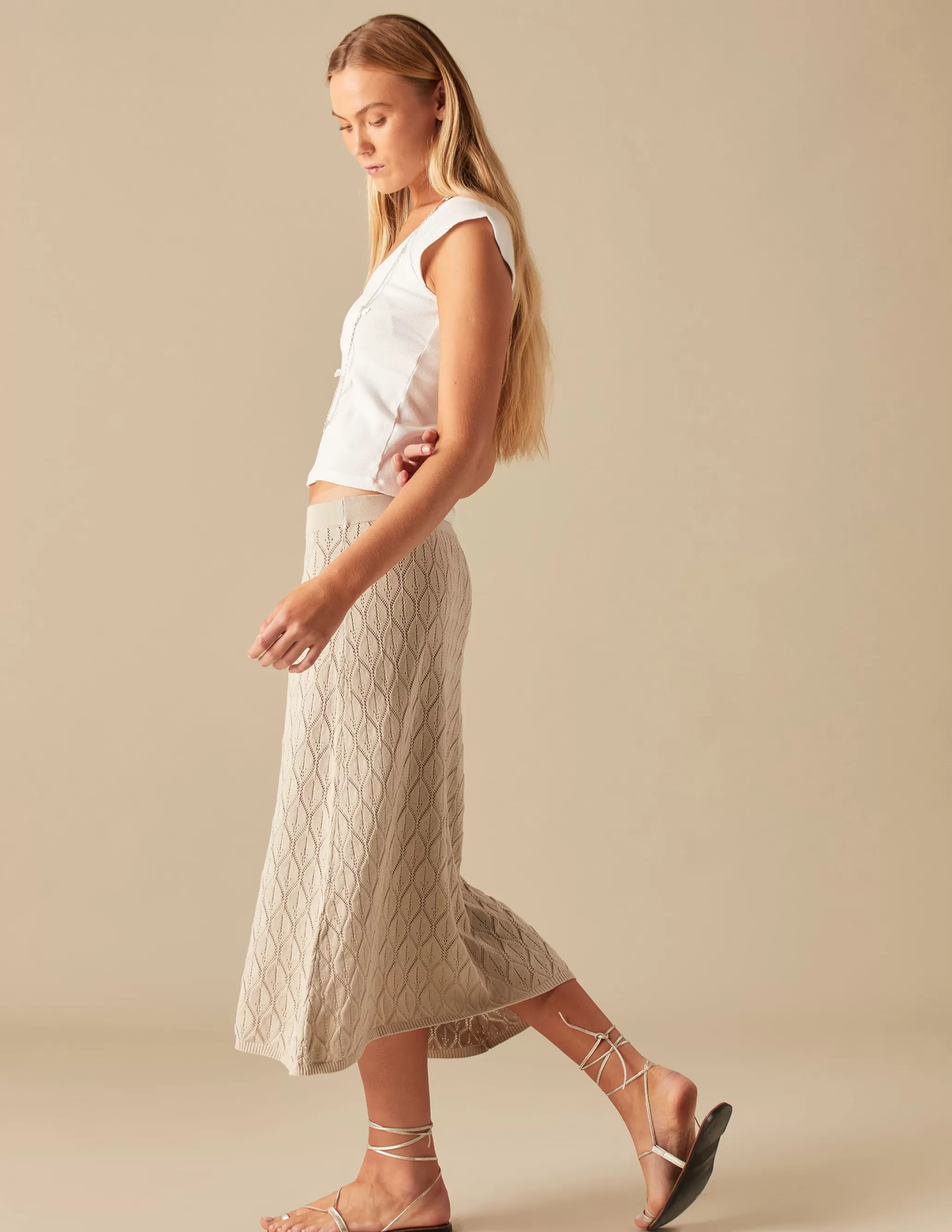 Nicoli SAND KNIT SKIRT< Knitwear | Skirts