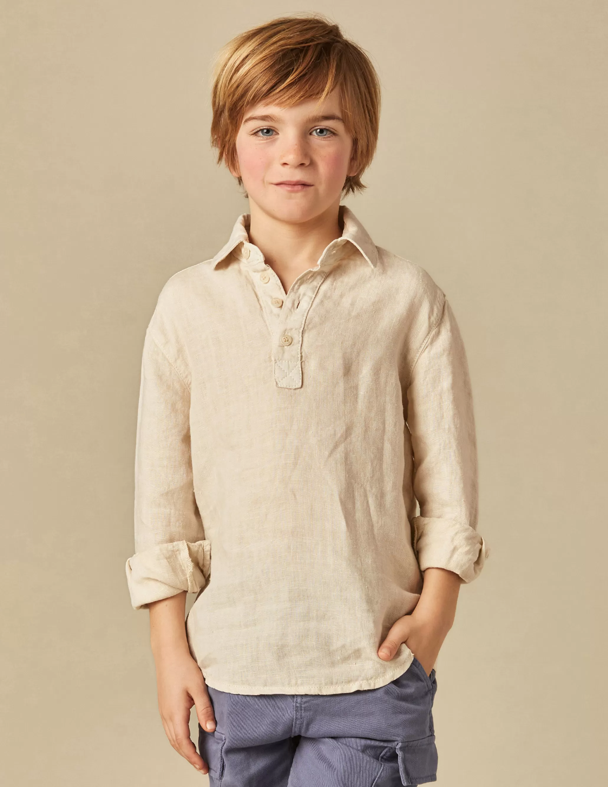 Nicoli SAND LINEN SHIRT<BOY Shirts