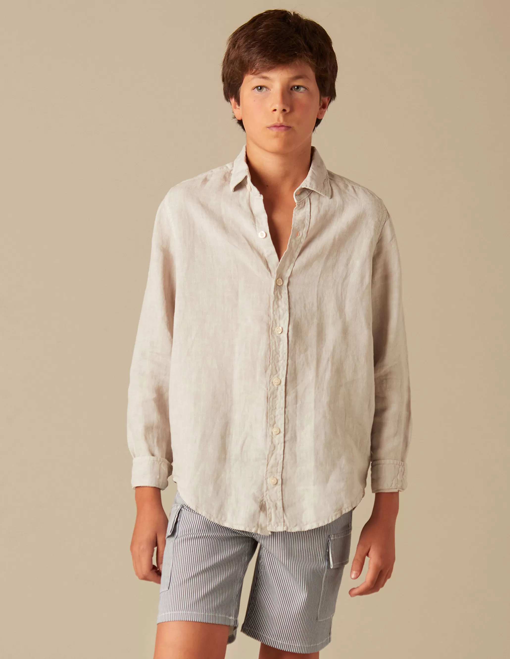 Nicoli SAND LINEN SHIRT< Shirts