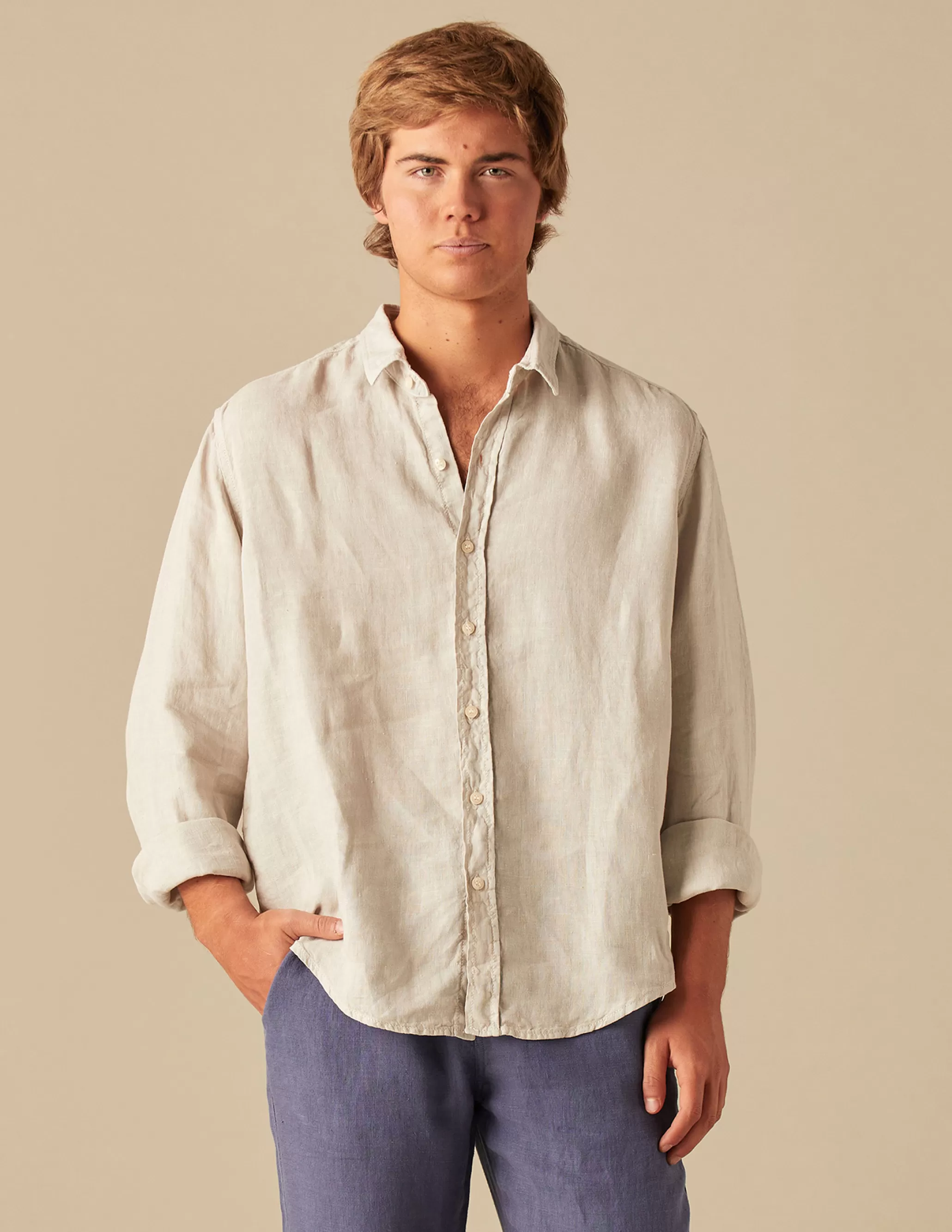 Nicoli SAND LINEN SHIRT< Shirts