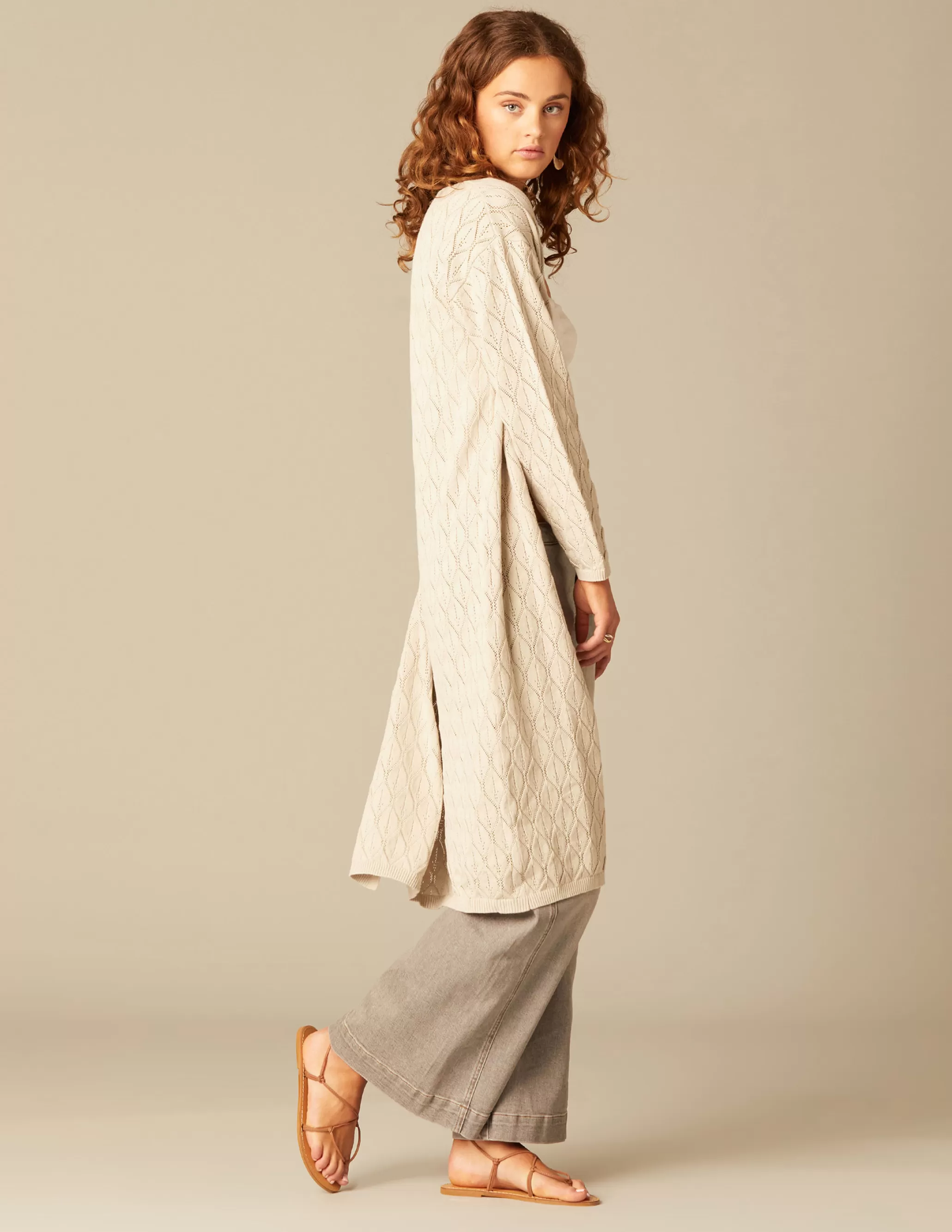 Nicoli SAND LONG JACKET< Knitwear