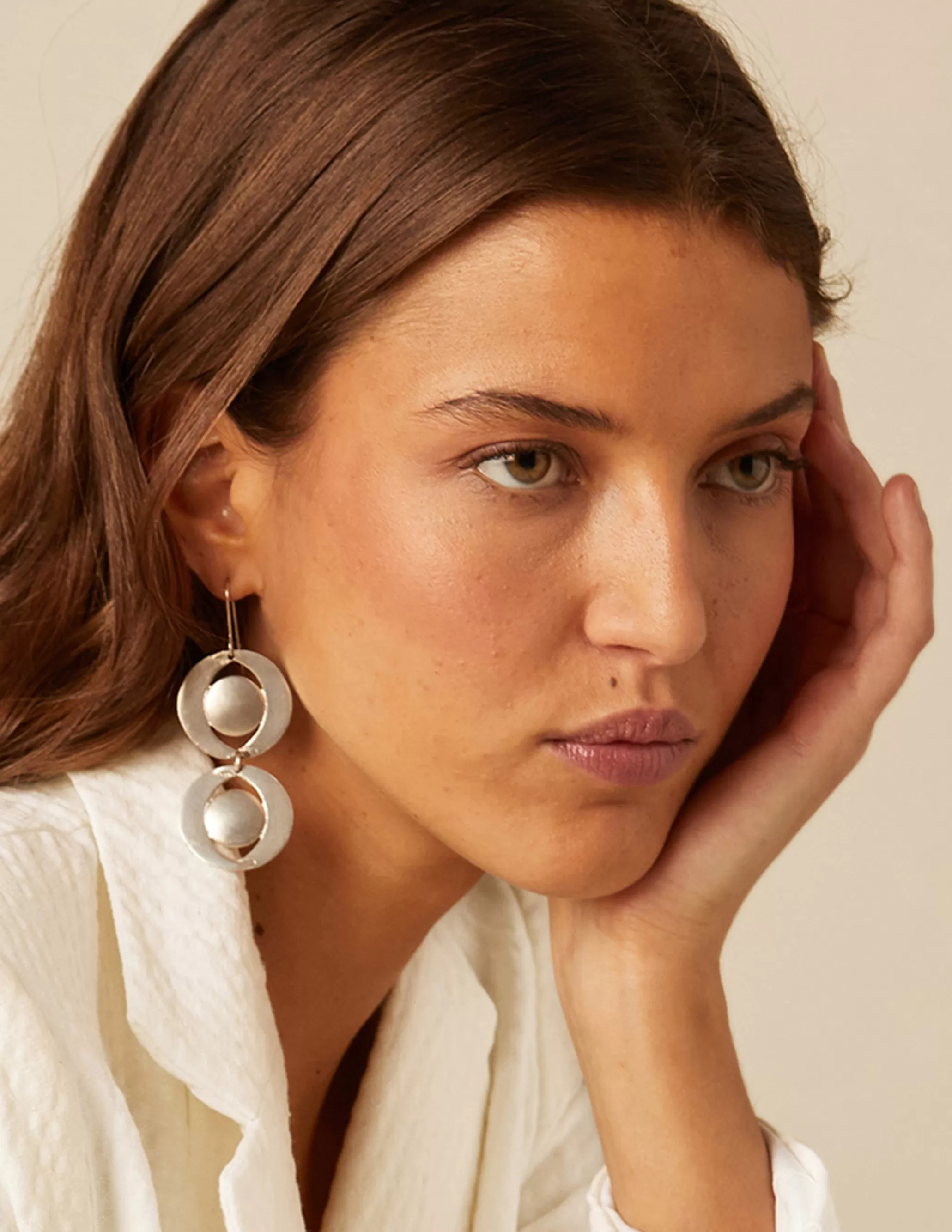 Nicoli SILVER MOON EARRINGS< Earrings