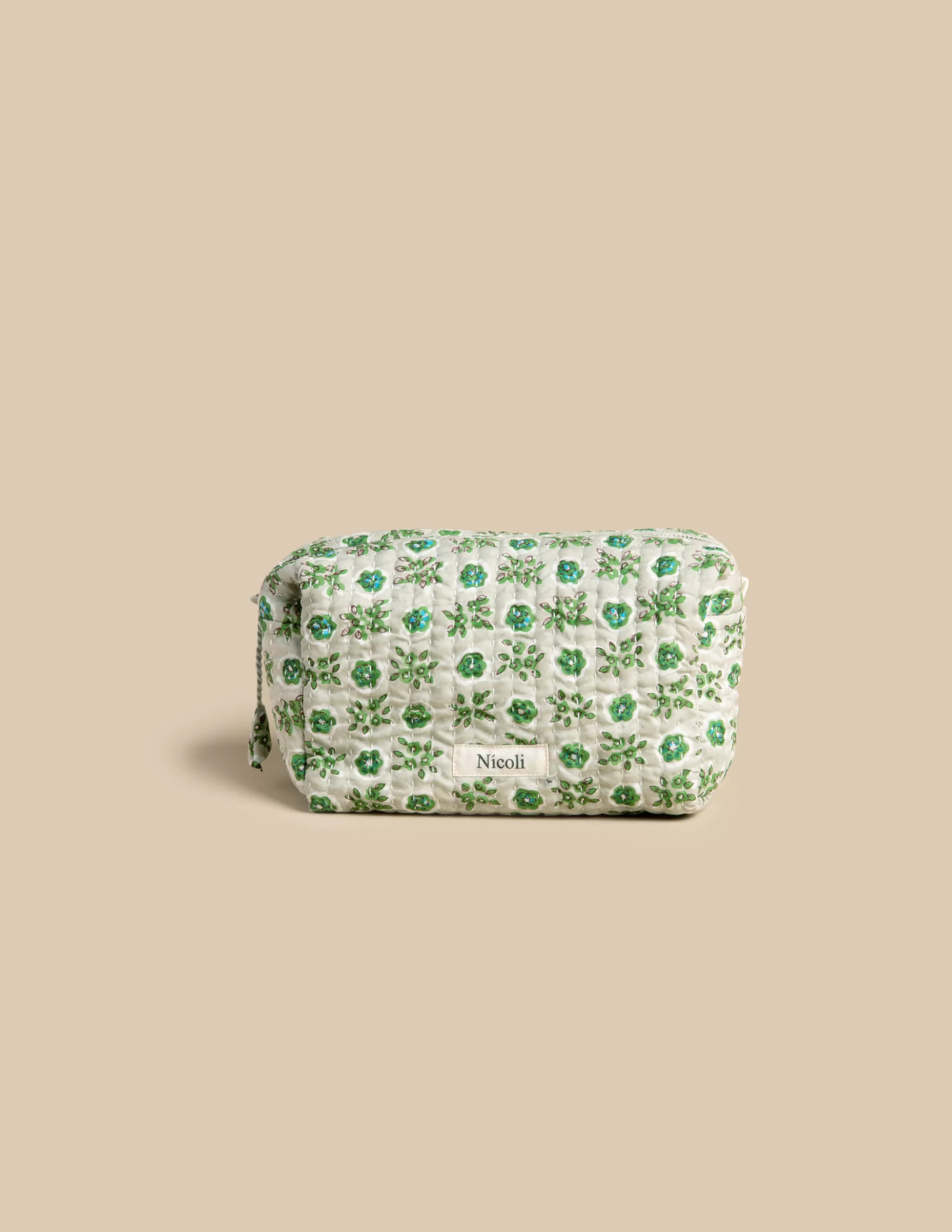 Nicoli SMALL GREEN FLORAL VANITY CASE< Bags & Toiletry bags | Bags & Cases