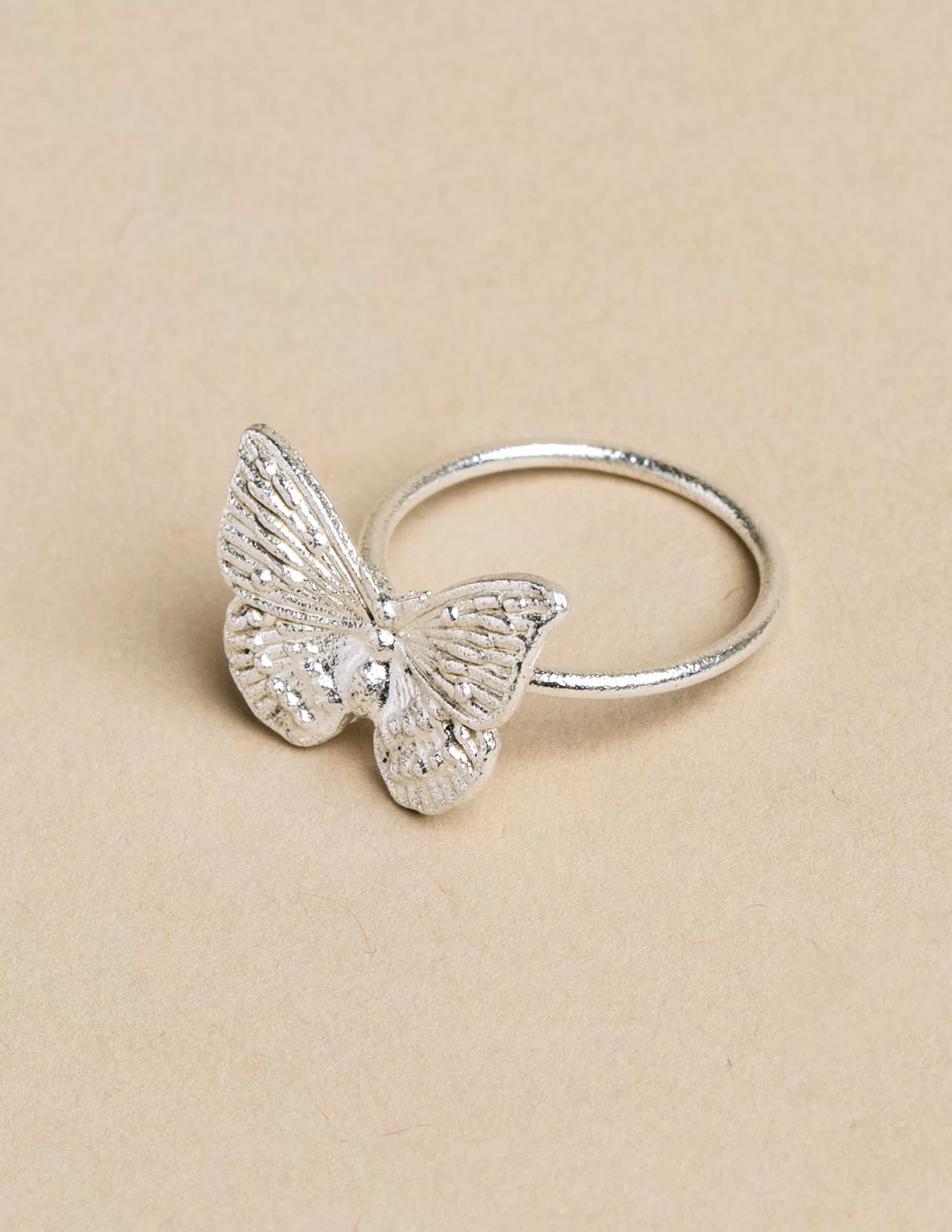 Nicoli SMALL SILVER BUTTERFLY RING< Rings