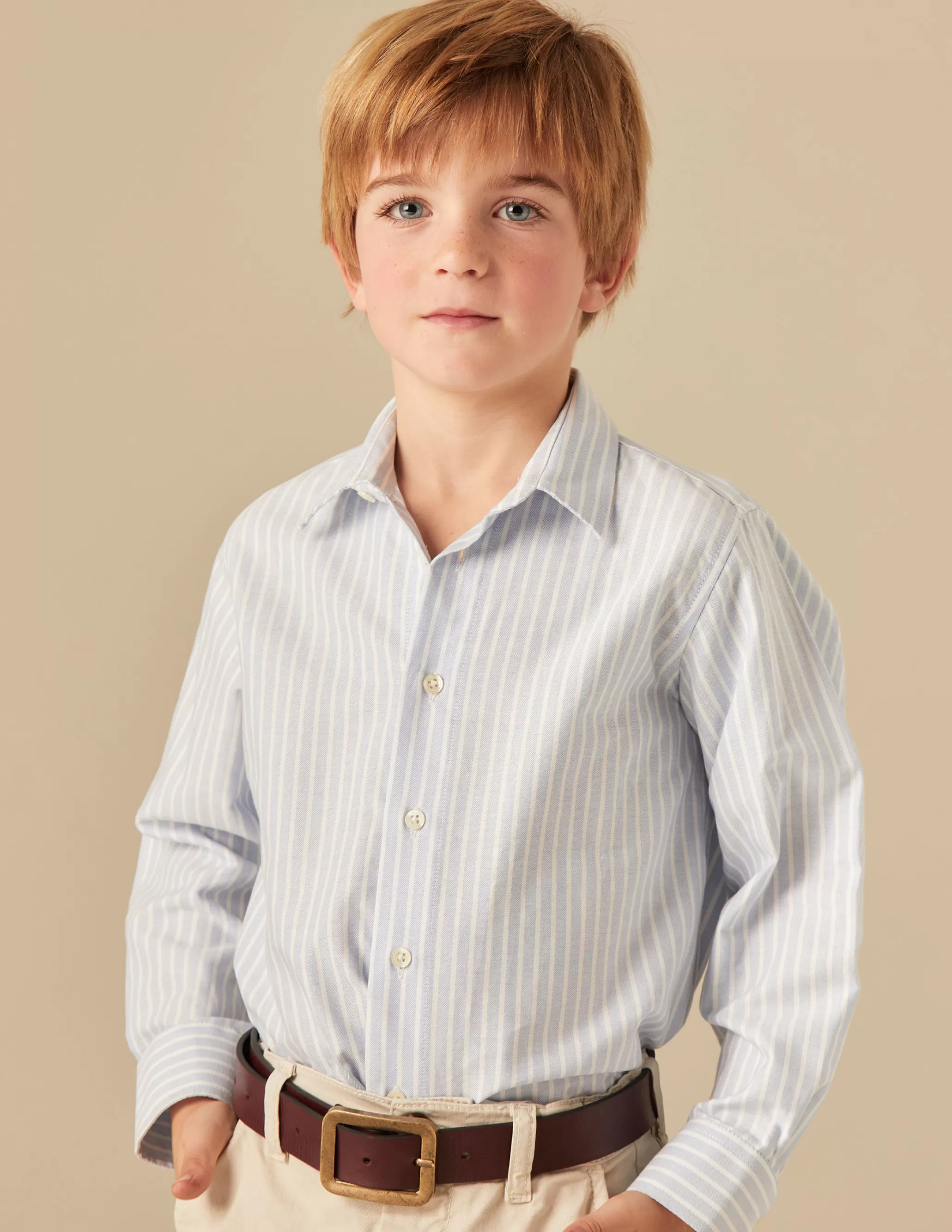 Nicoli STRIPED OXFORD SHIRT<BOY Shirts