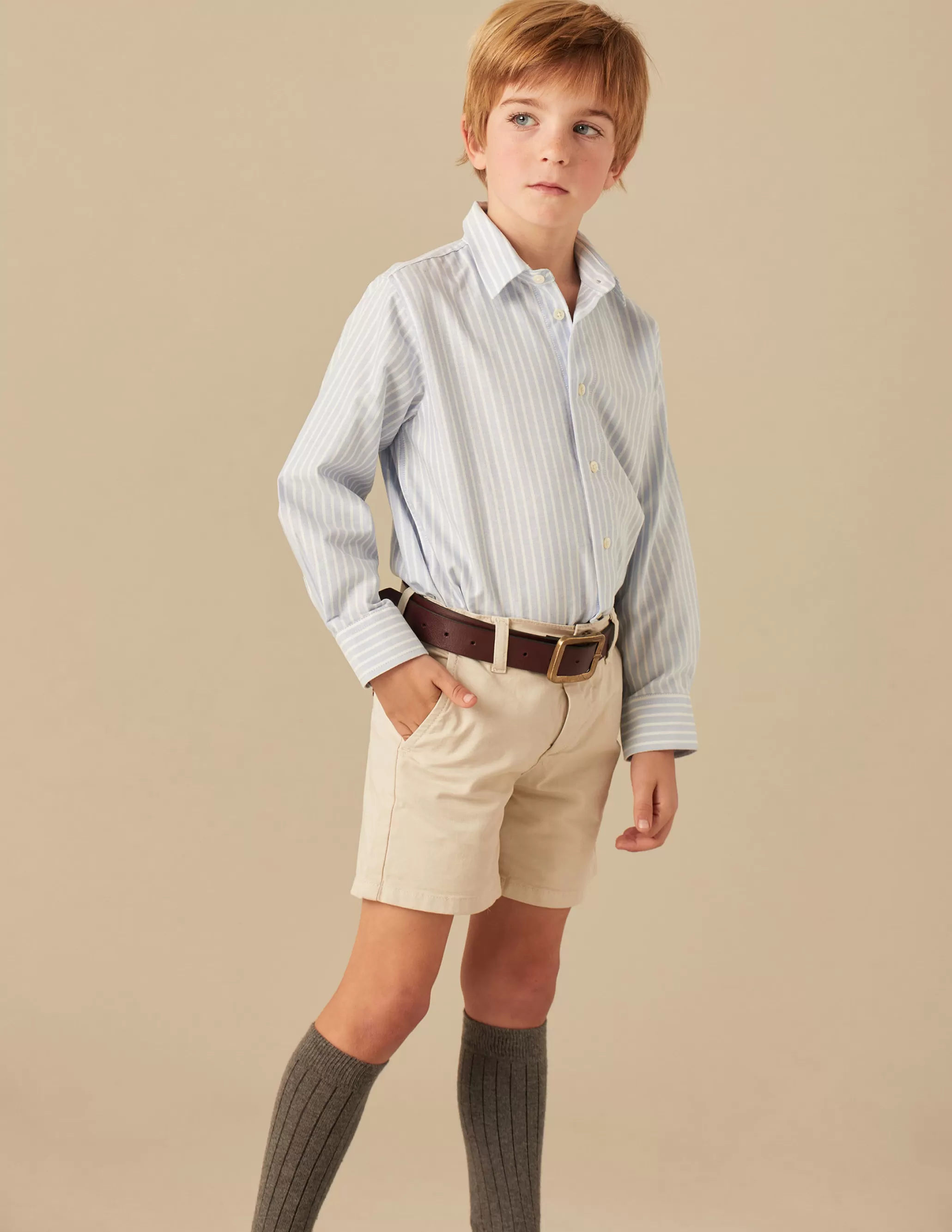 Nicoli STRIPED OXFORD SHIRT<BOY Shirts