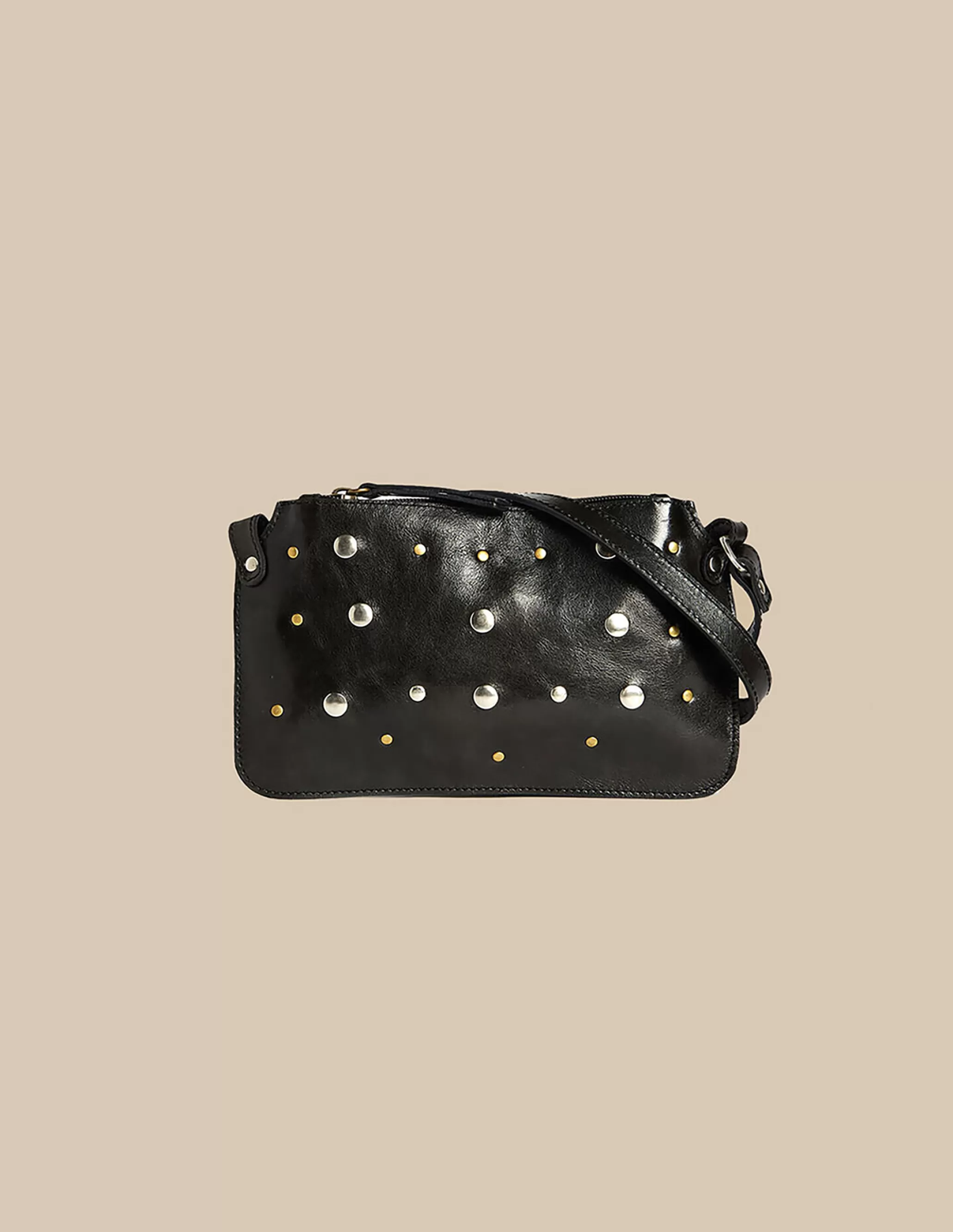 Nicoli Studded Black Crossbody Bag< Bags