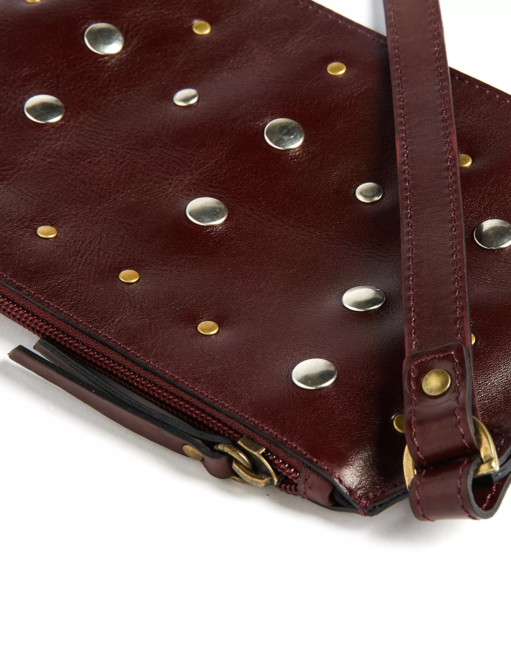 Nicoli Studded Brown Crossbody Bag< Bags