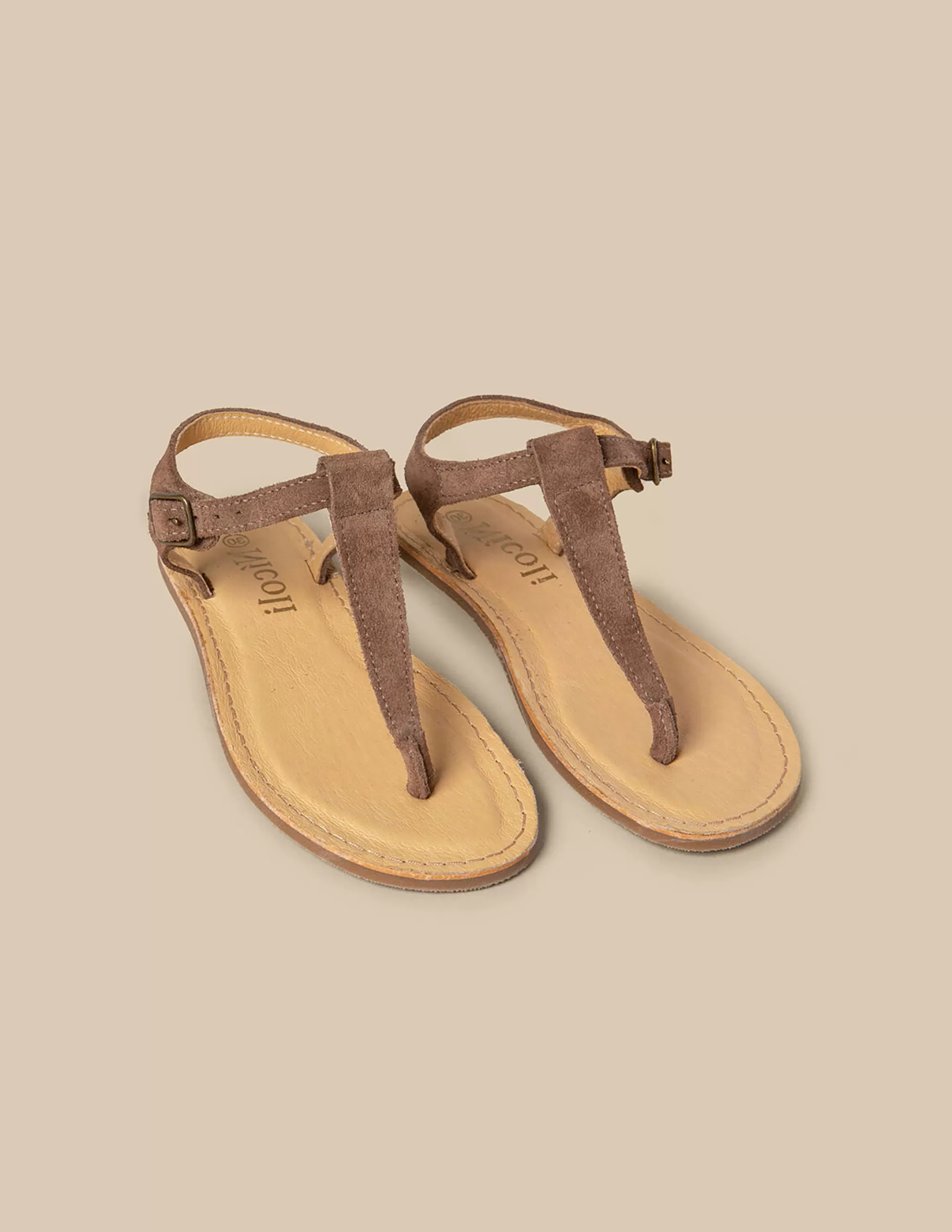 Nicoli Taupe Leather Sandal< Shoes