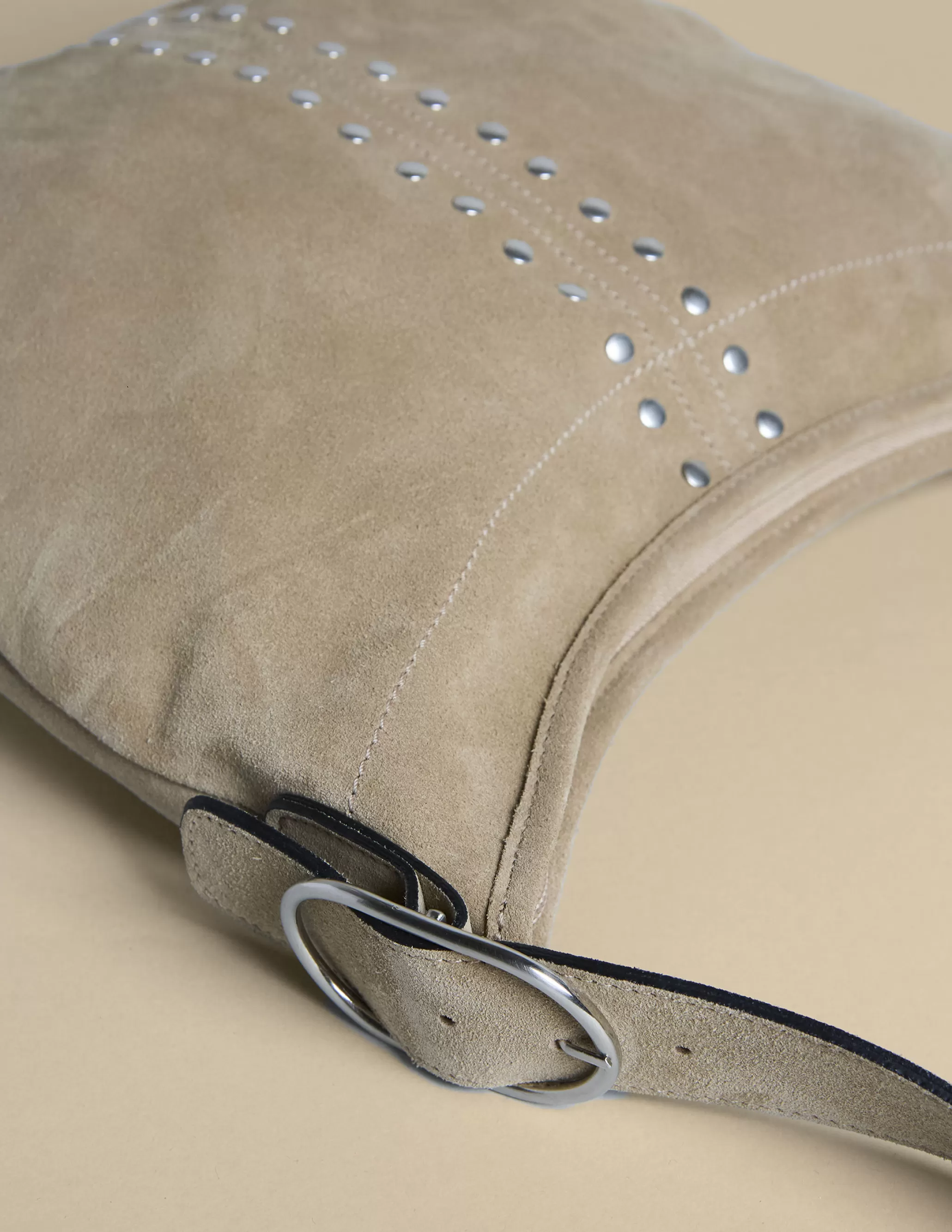 Nicoli TAUPE STUDDED SUEDE BAG< Bags