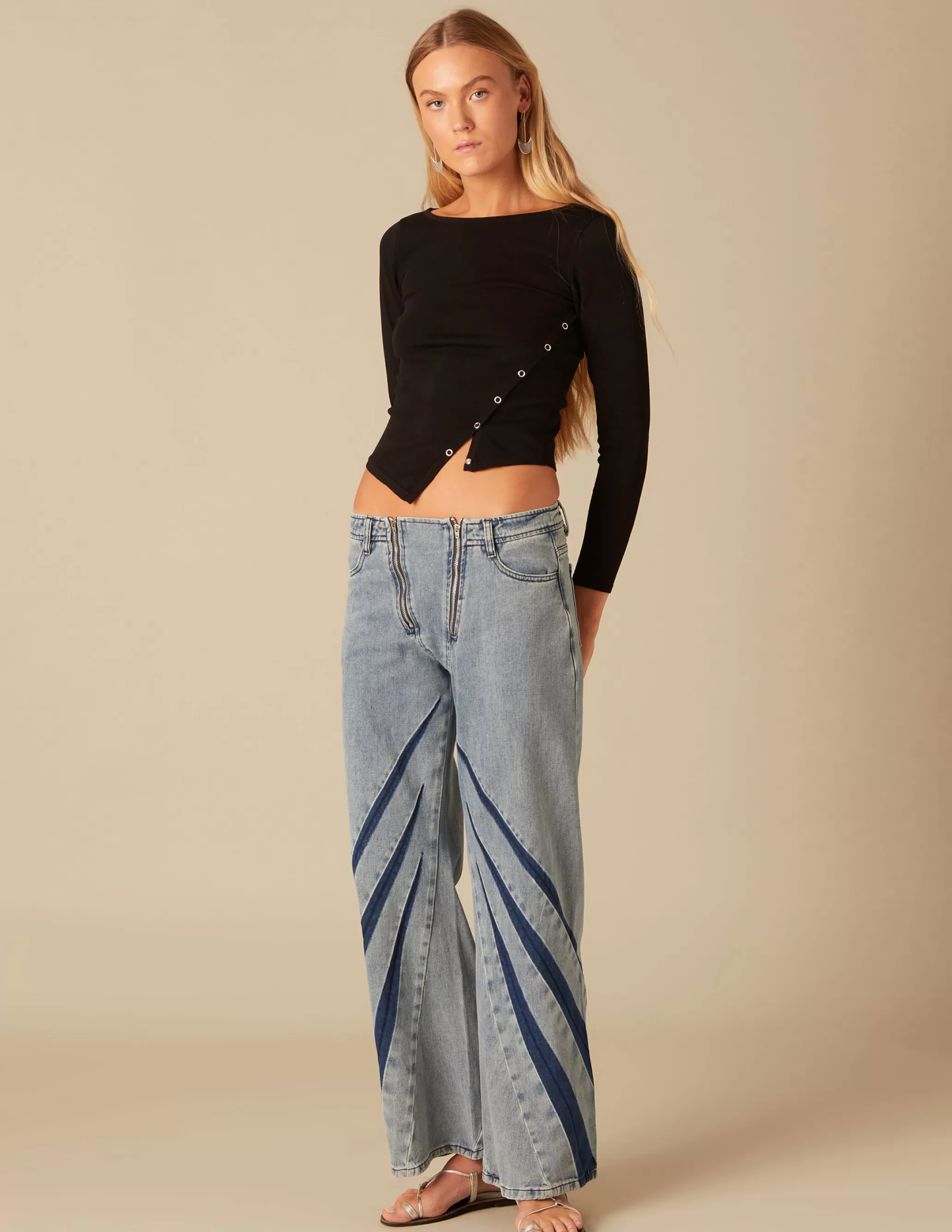 Nicoli TWO-TONE BLUE TROUSERS< Trousers | Denim