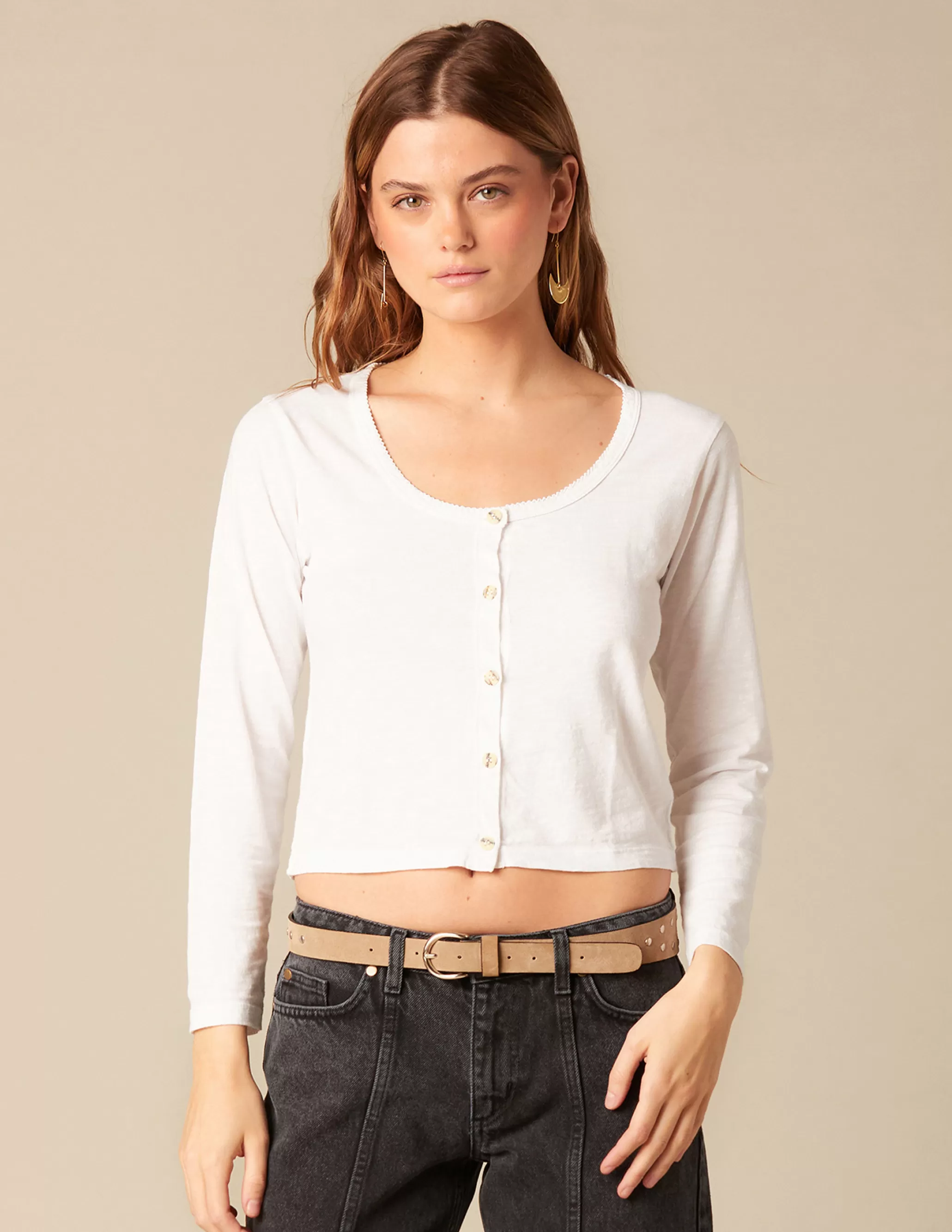 Nicoli WHITE BUTTONED T-SHIRT< T-shirts