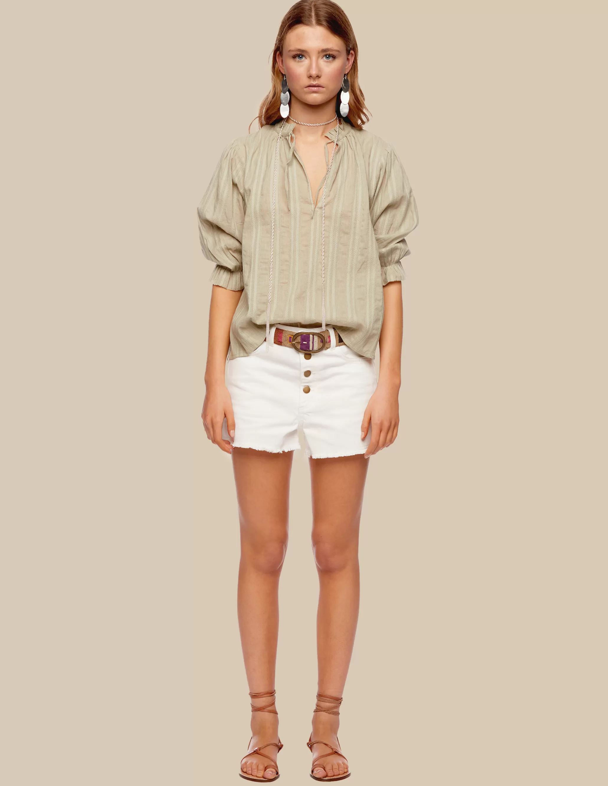 Nicoli WHITE DENIM SHORTS< Denim | Shorts