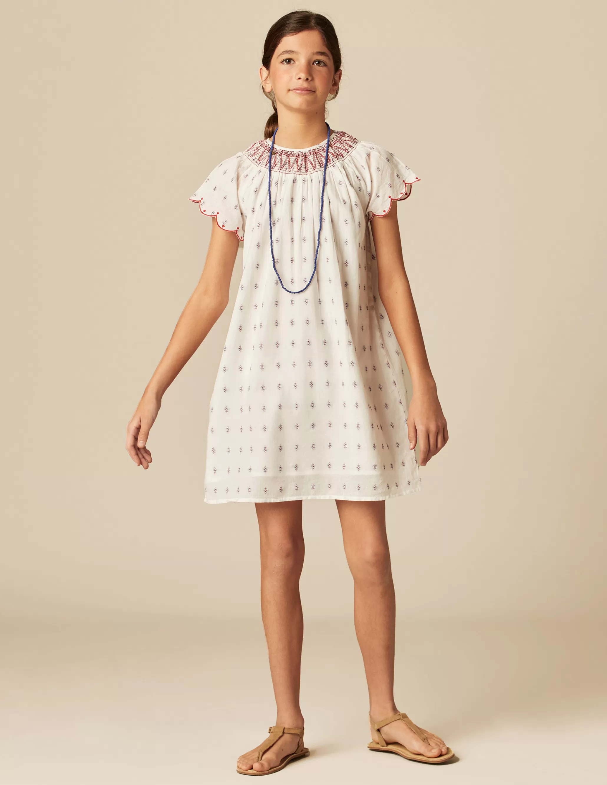 Nicoli WHITE EMBROIDERY DRESS< Dresses