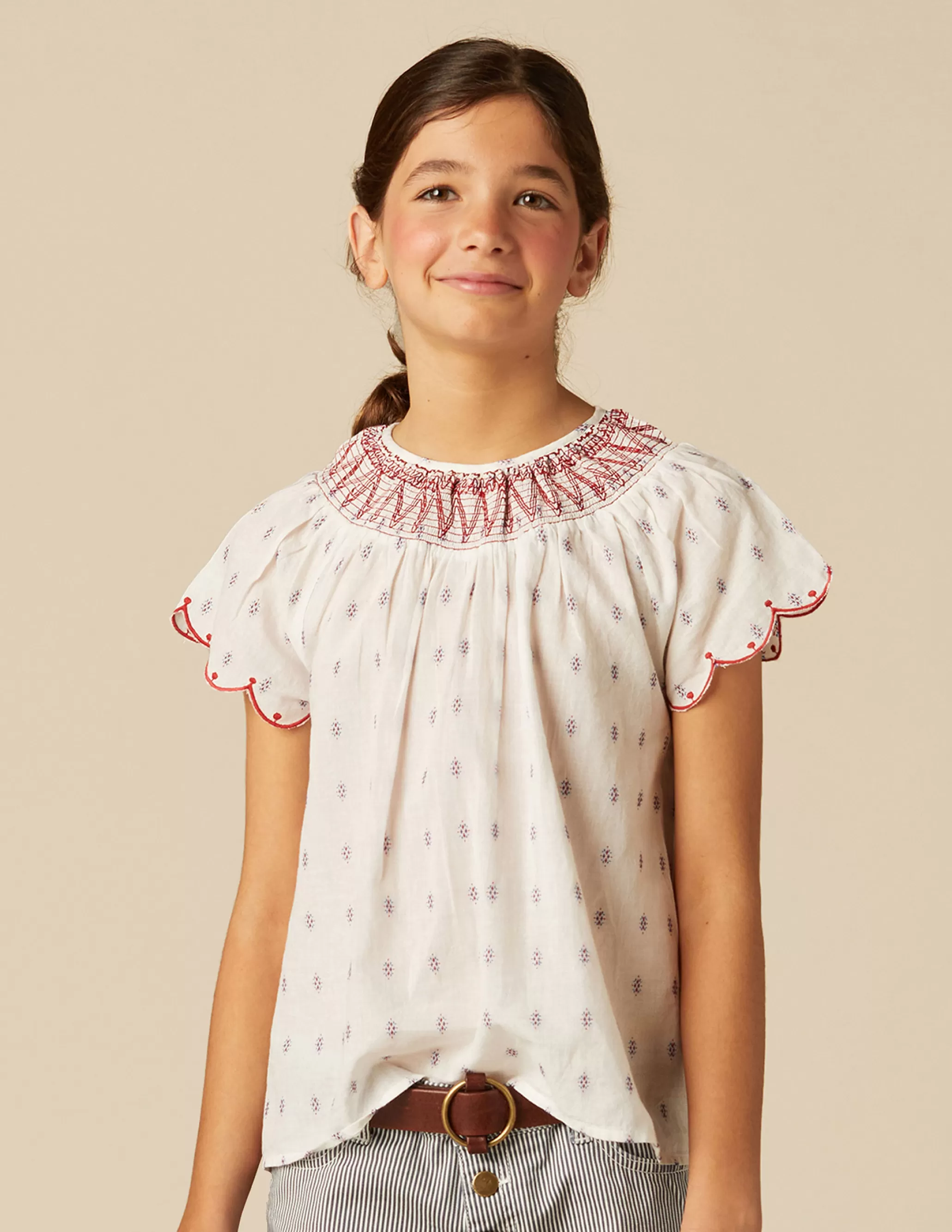 Nicoli WHITE EMBROIDERY SHIRT< Shirts