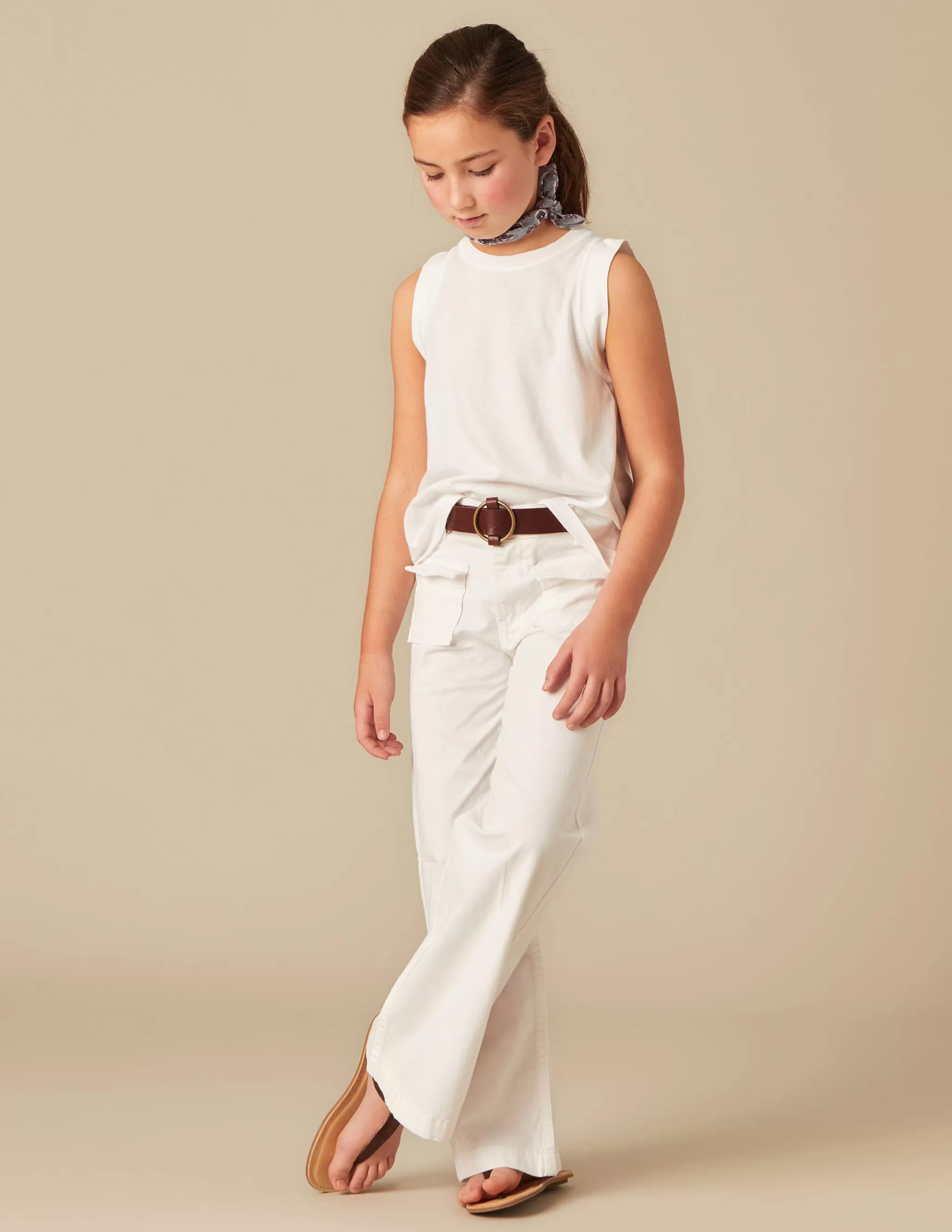 Nicoli WHITE FLAP POCKET JEANS< Trousers | Denim