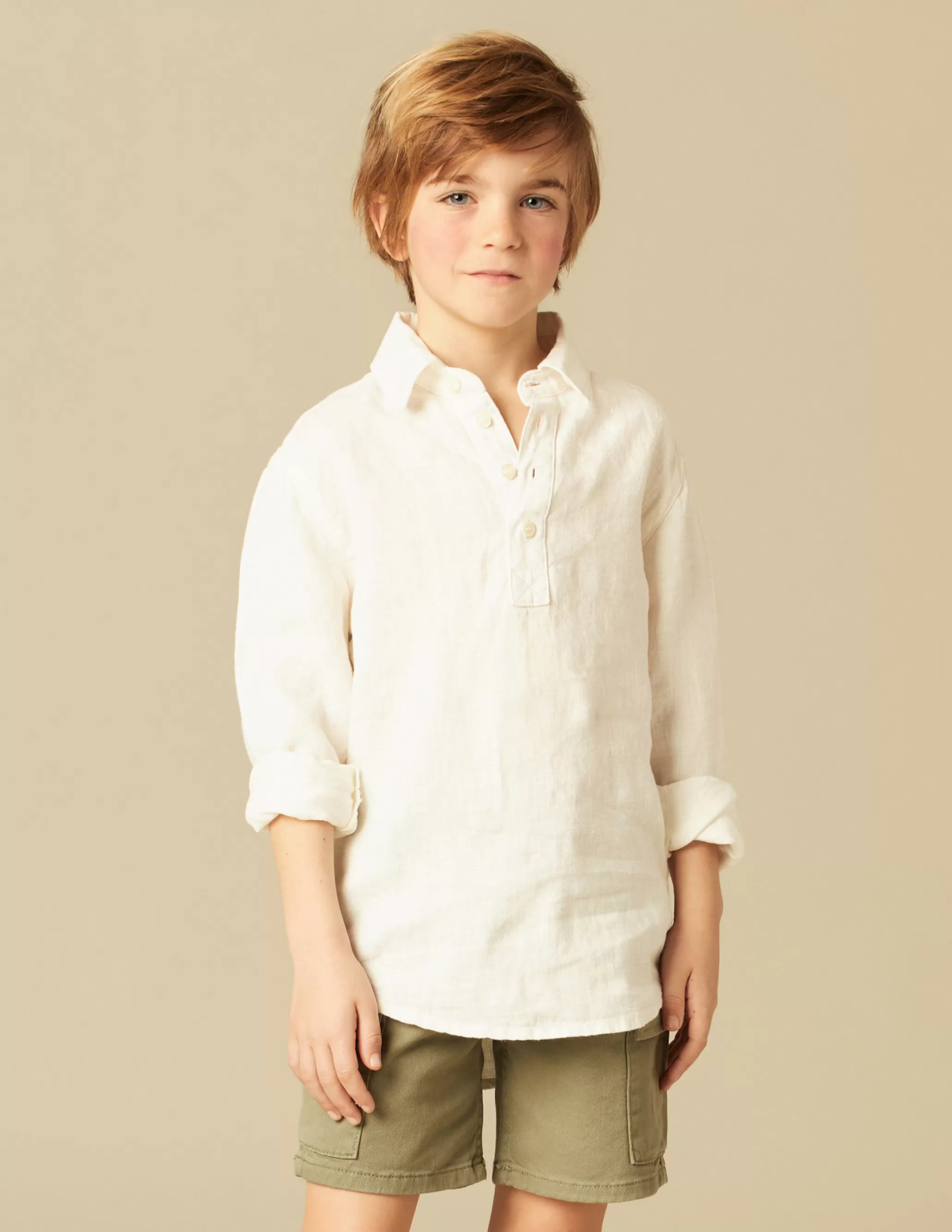 Nicoli WHITE LINEN SHIRT<BOY Shirts