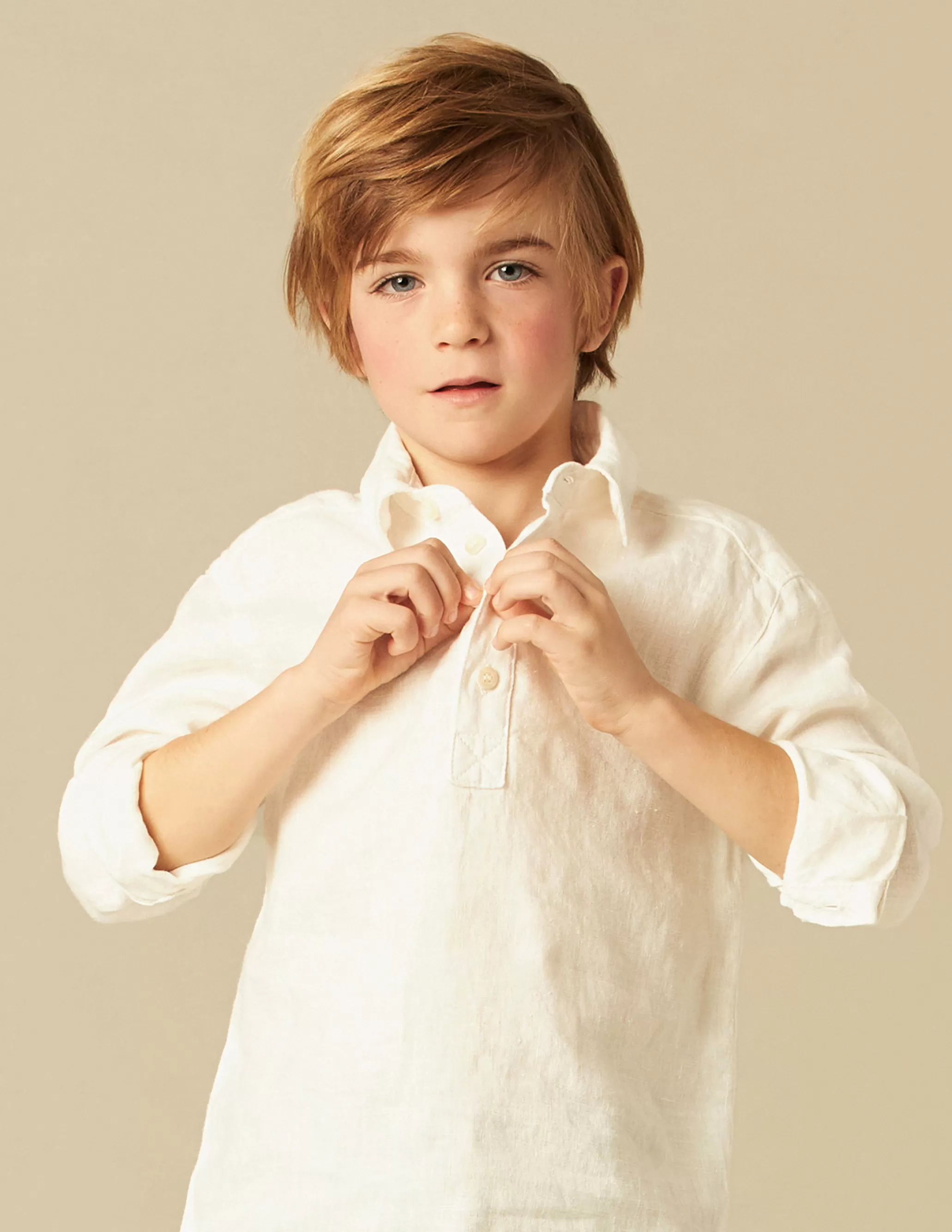 Nicoli WHITE LINEN SHIRT<BOY Shirts