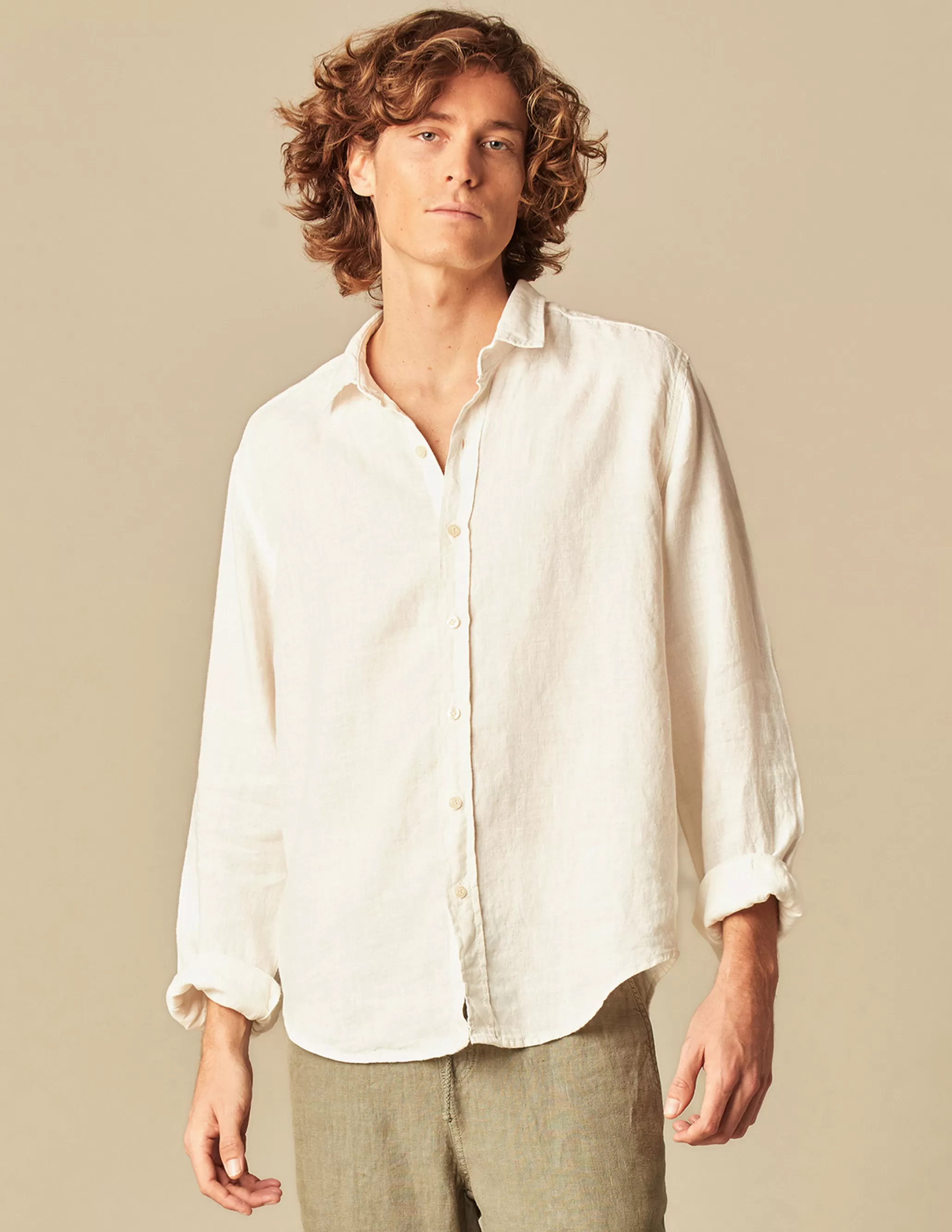 Nicoli WHITE LINEN SHIRT< Shirts