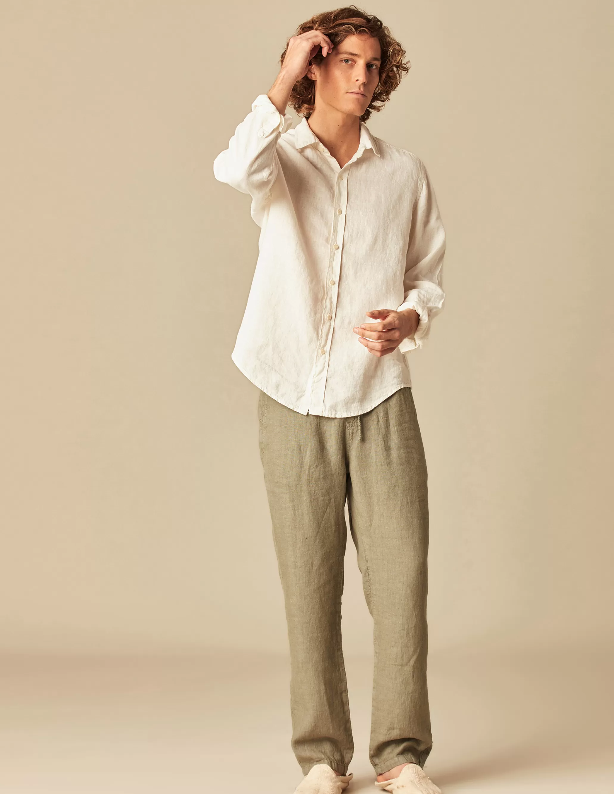 Nicoli WHITE LINEN SHIRT< Shirts