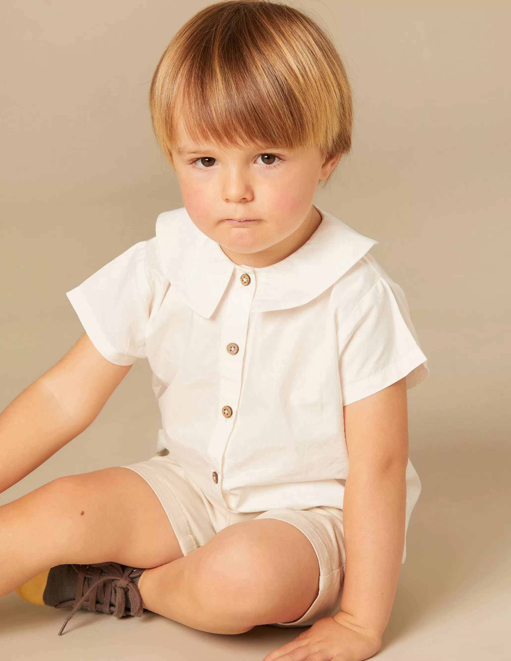 Nicoli WHITE POINTED NECK SHIRT<BOY Shirts