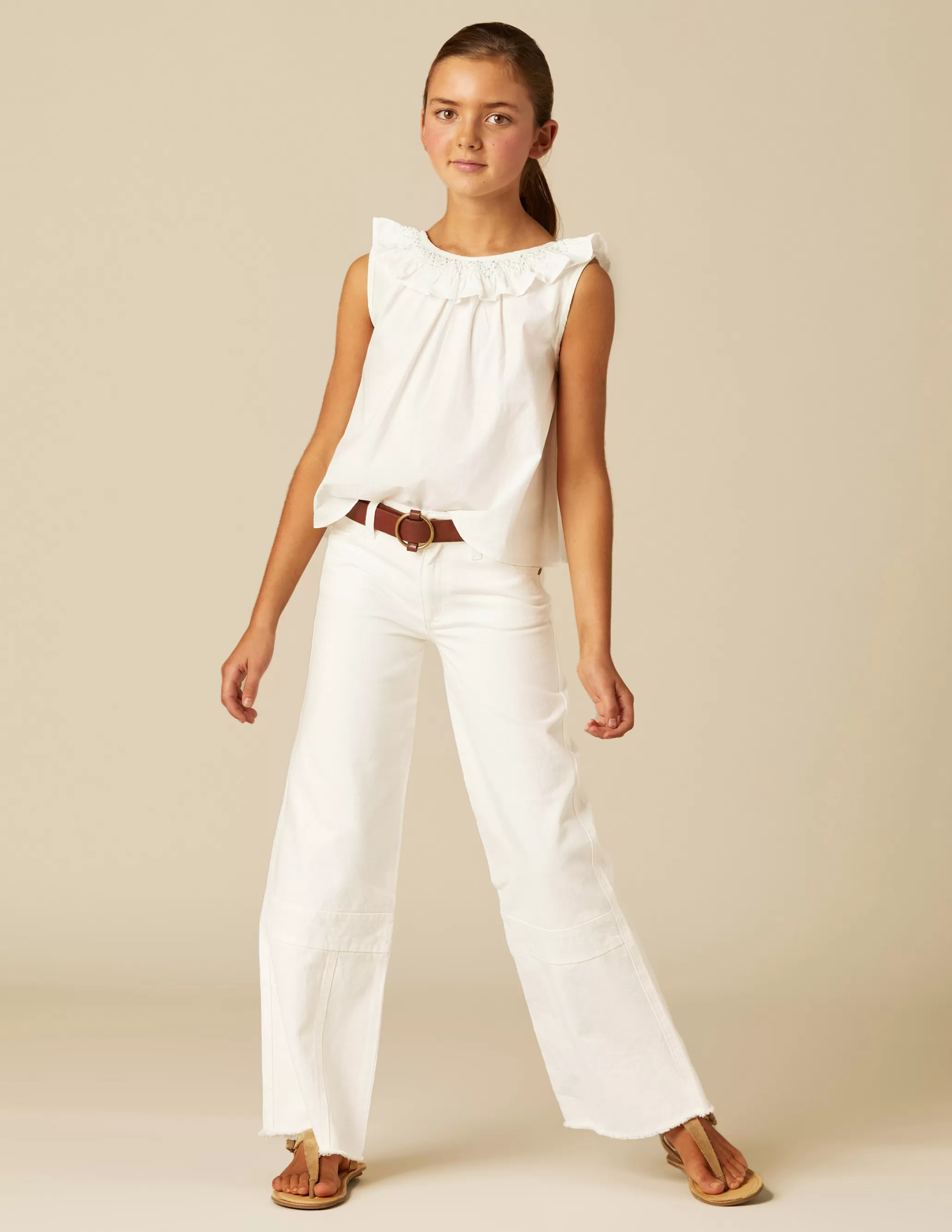 Nicoli WHITE SEAMED JEANS< Trousers | Denim