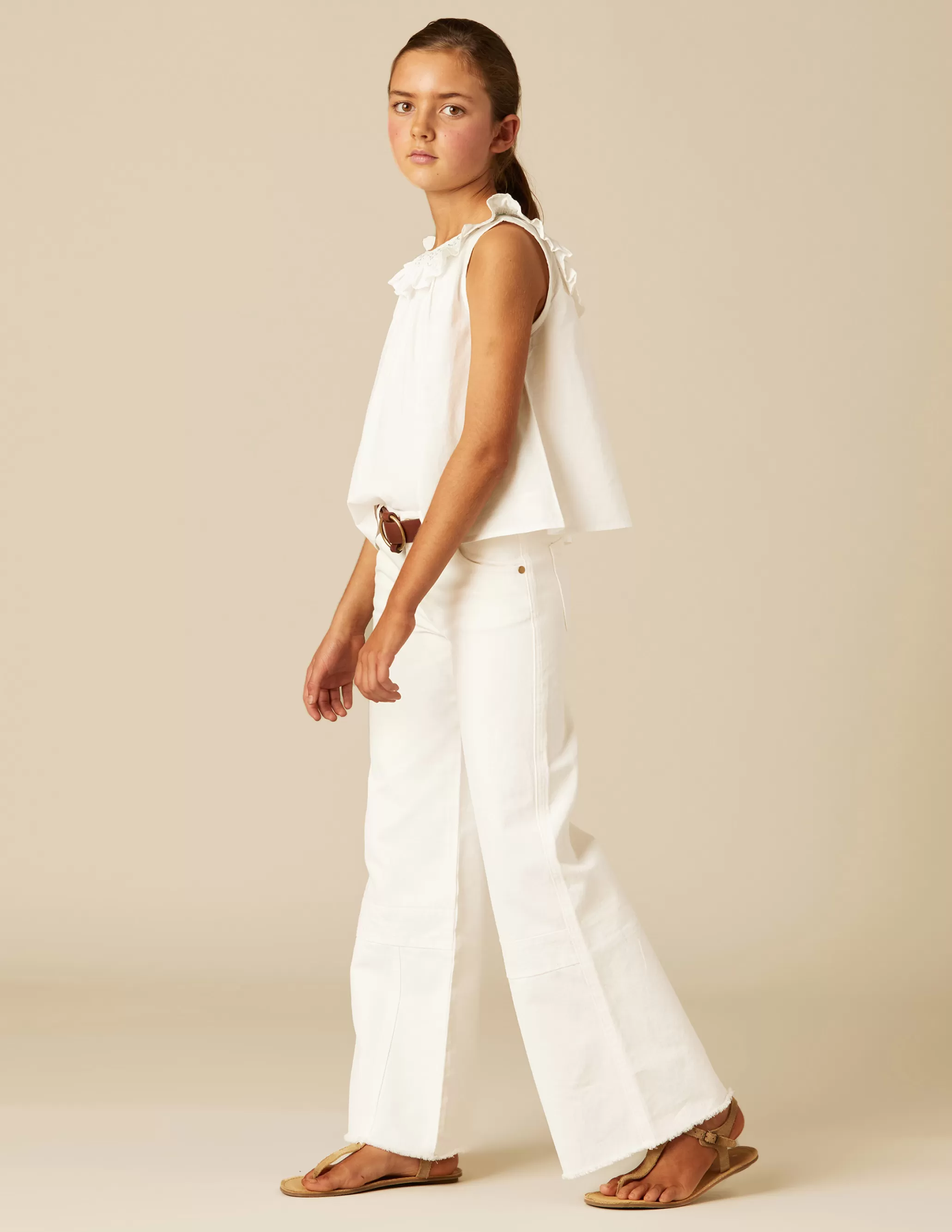 Nicoli WHITE SEAMED JEANS< Trousers | Denim