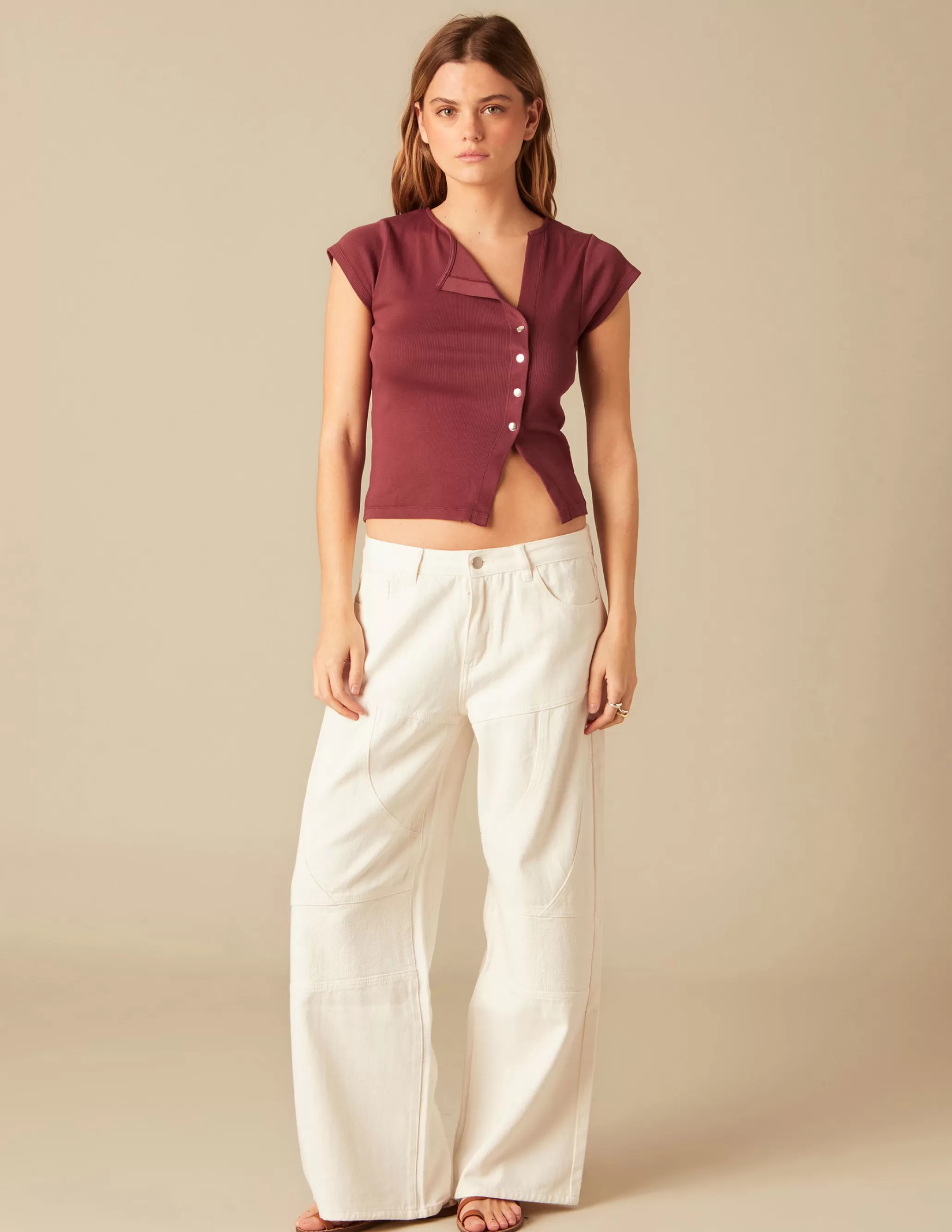 Nicoli WHITE SEAMED TROUSERS< Trousers | Denim