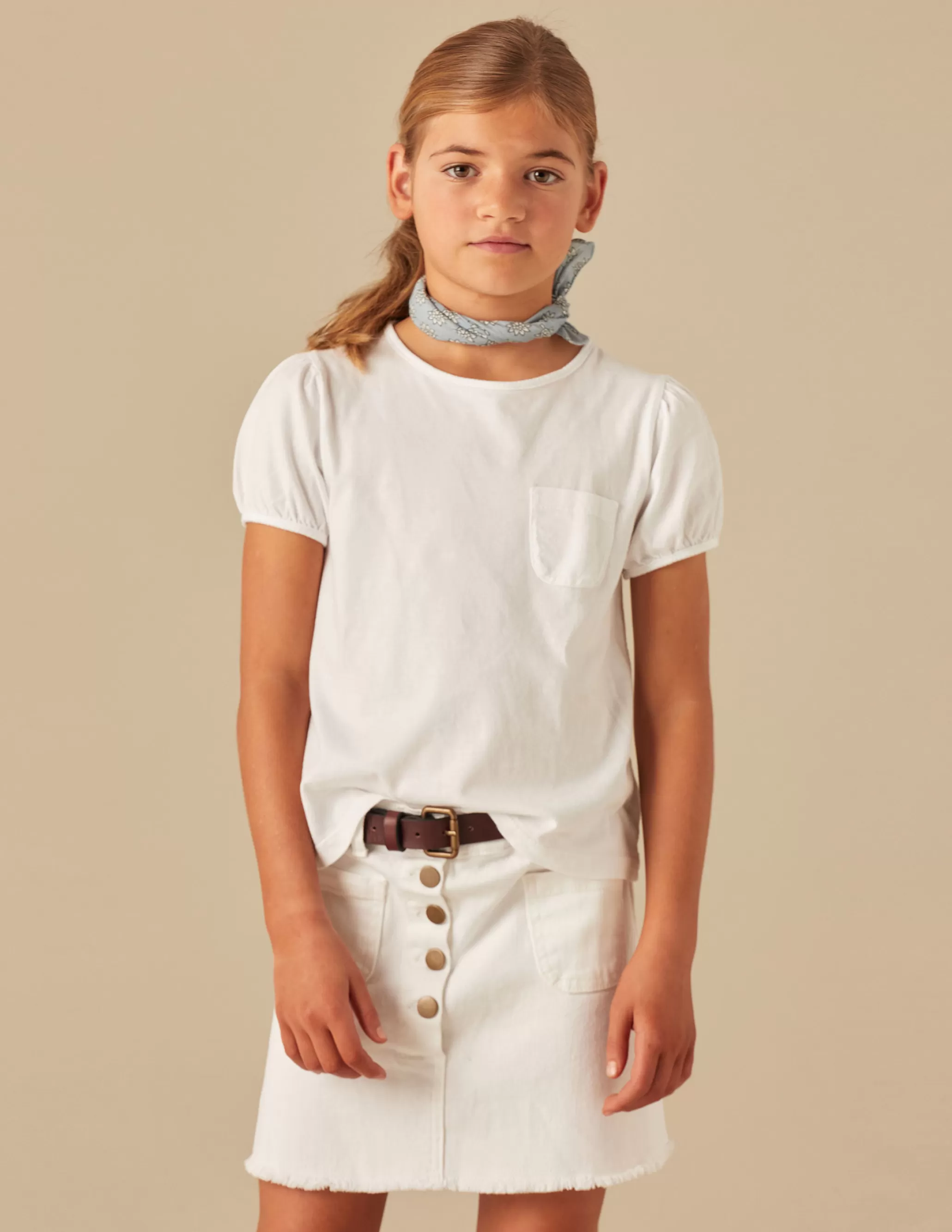 Nicoli WHITE SHORT-SLEEVED T-SHIRT< T-shirts