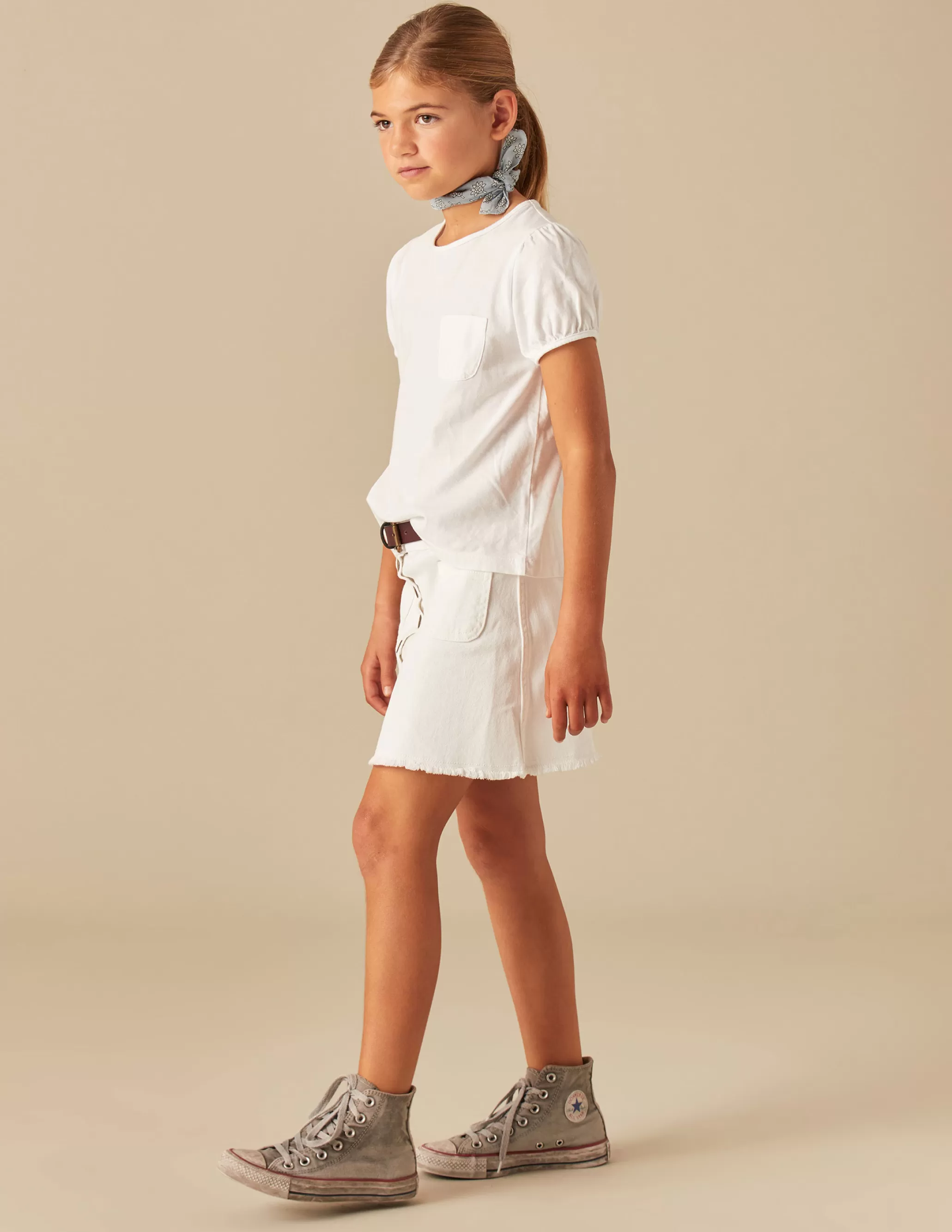 Nicoli WHITE SHORT-SLEEVED T-SHIRT< T-shirts