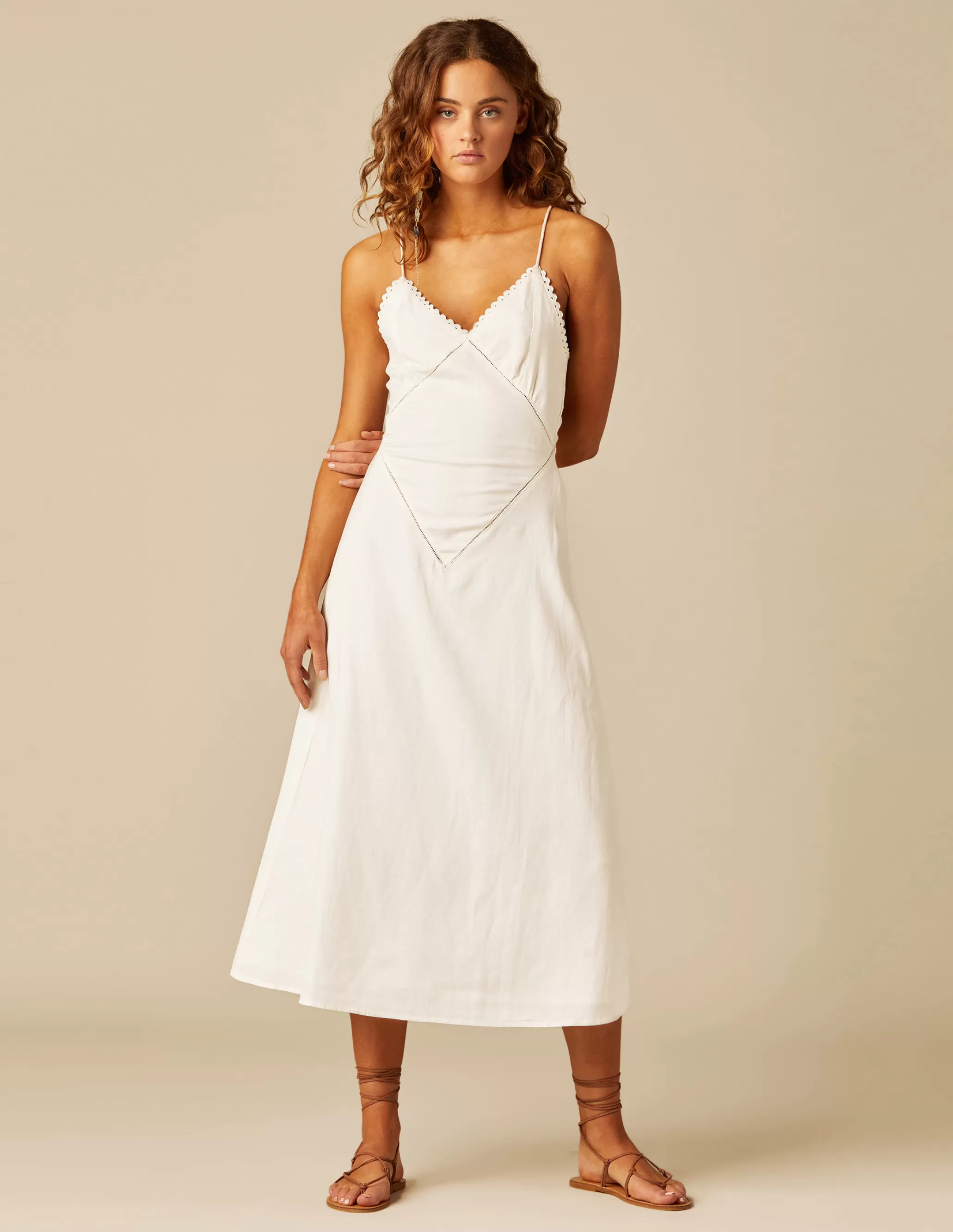 Nicoli WHITE STRAPS DRESS< Dresses