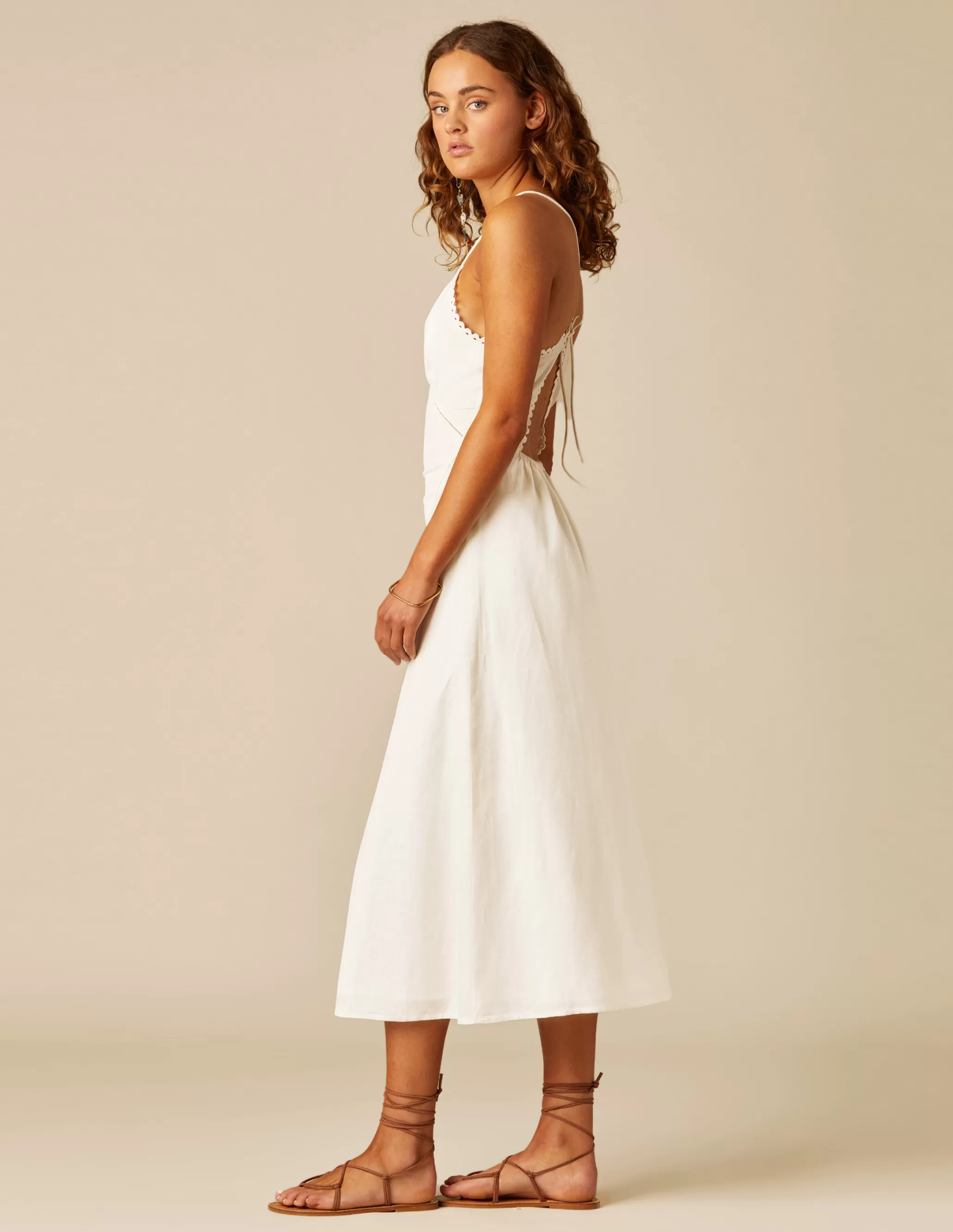 Nicoli WHITE STRAPS DRESS< Dresses