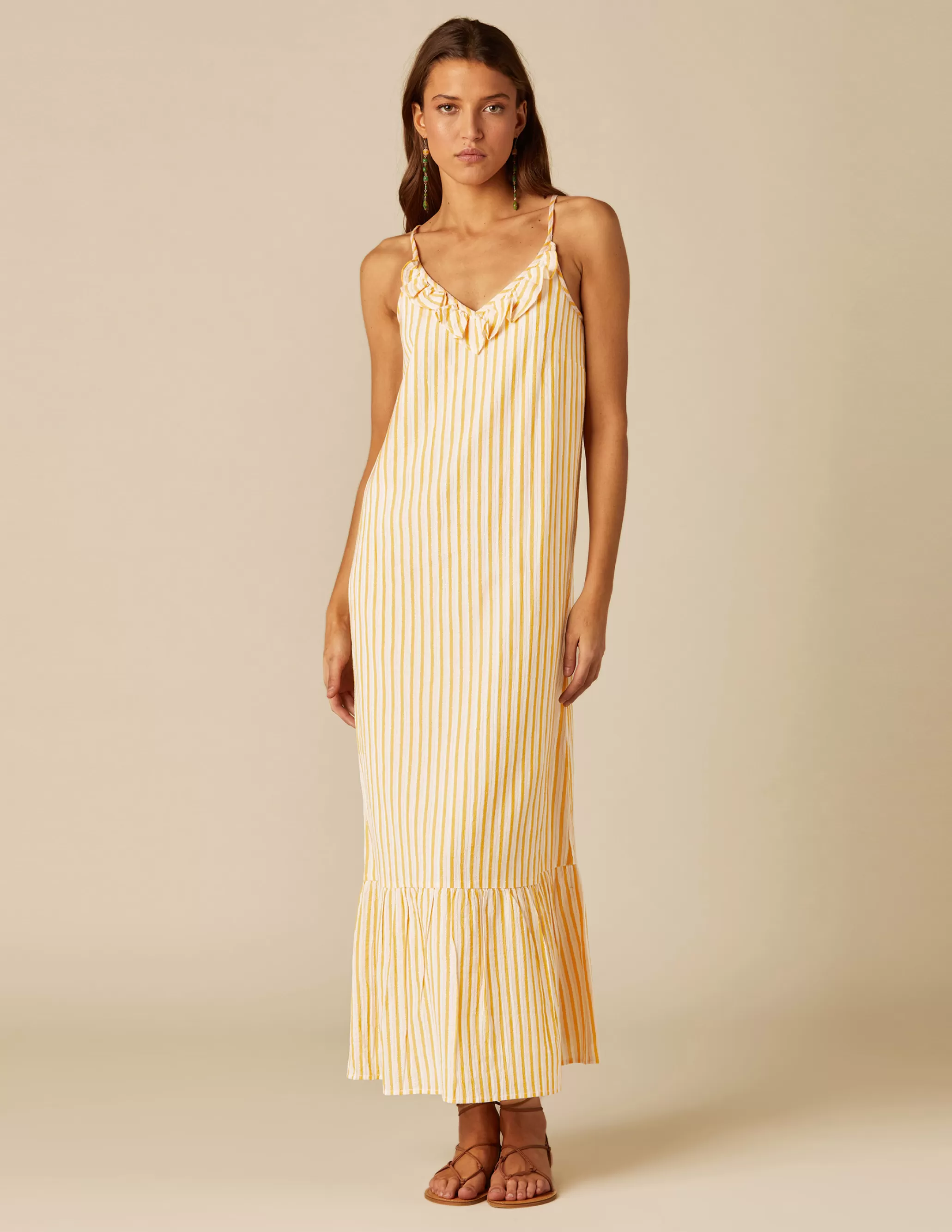 Nicoli YELLOW STRIPED DRESS< Dresses